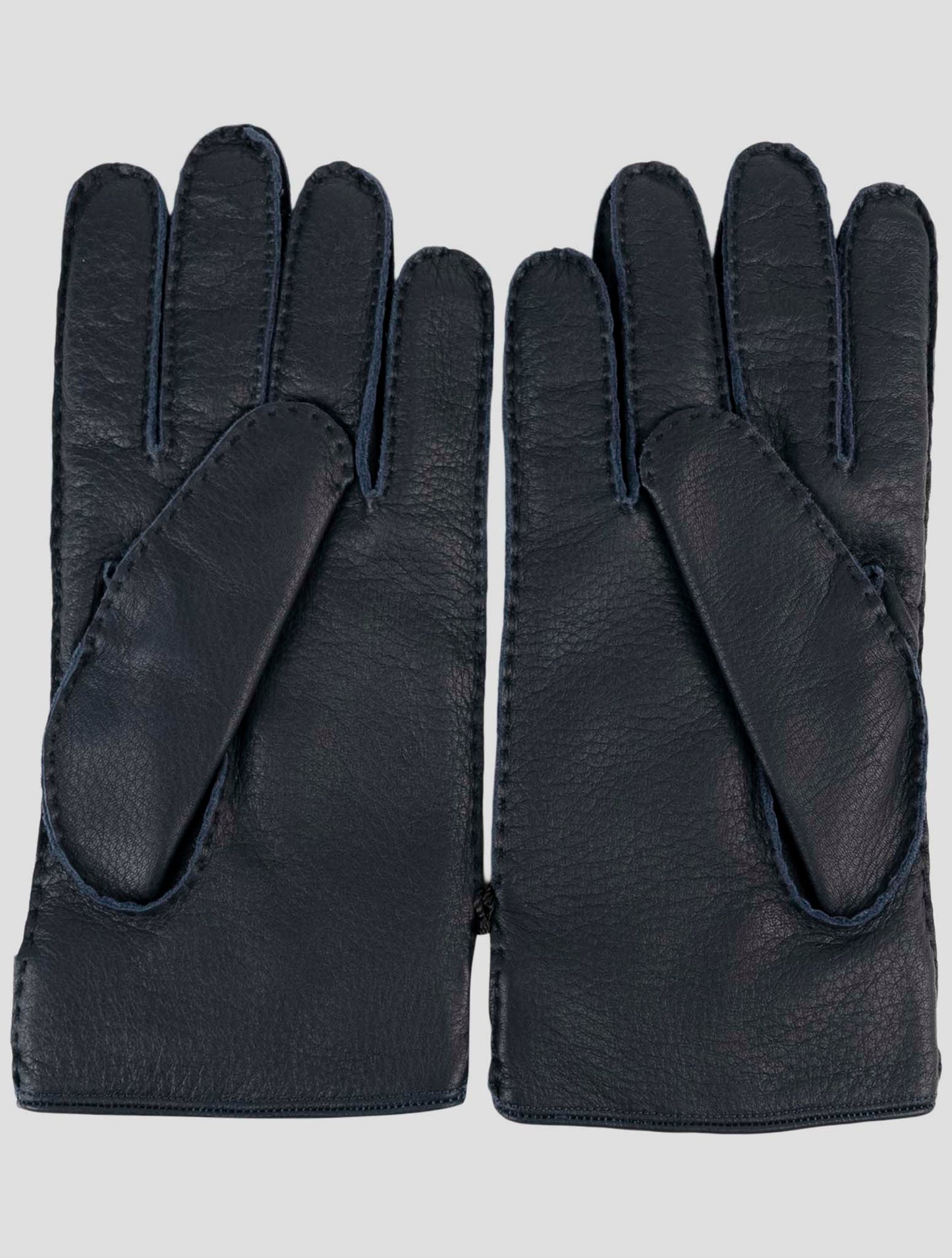 Kiton Blue Leather Gloves