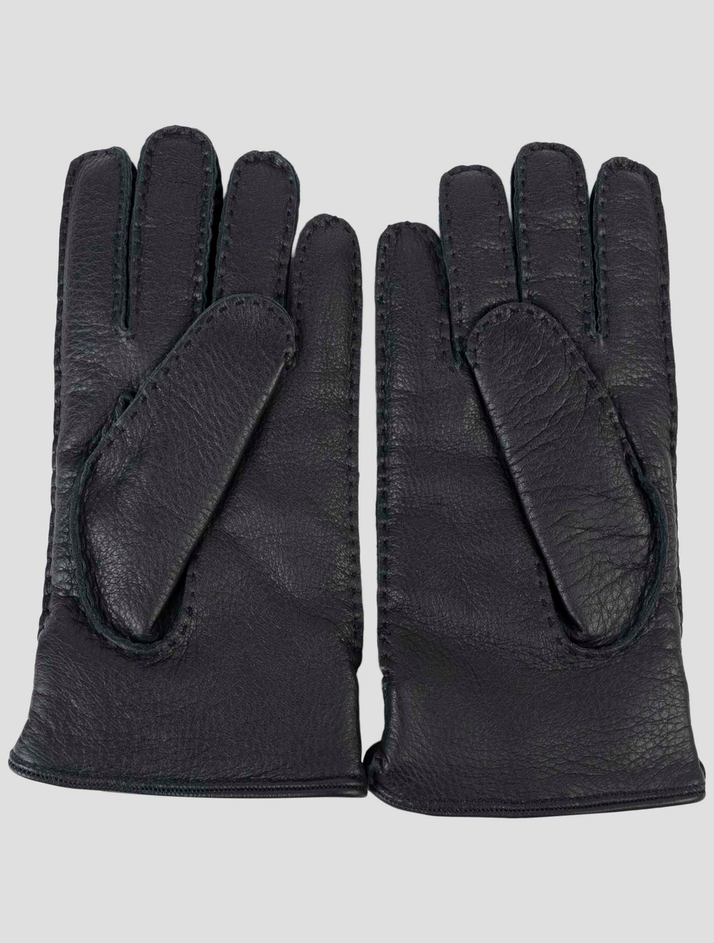Kiton Blue Leather Gloves