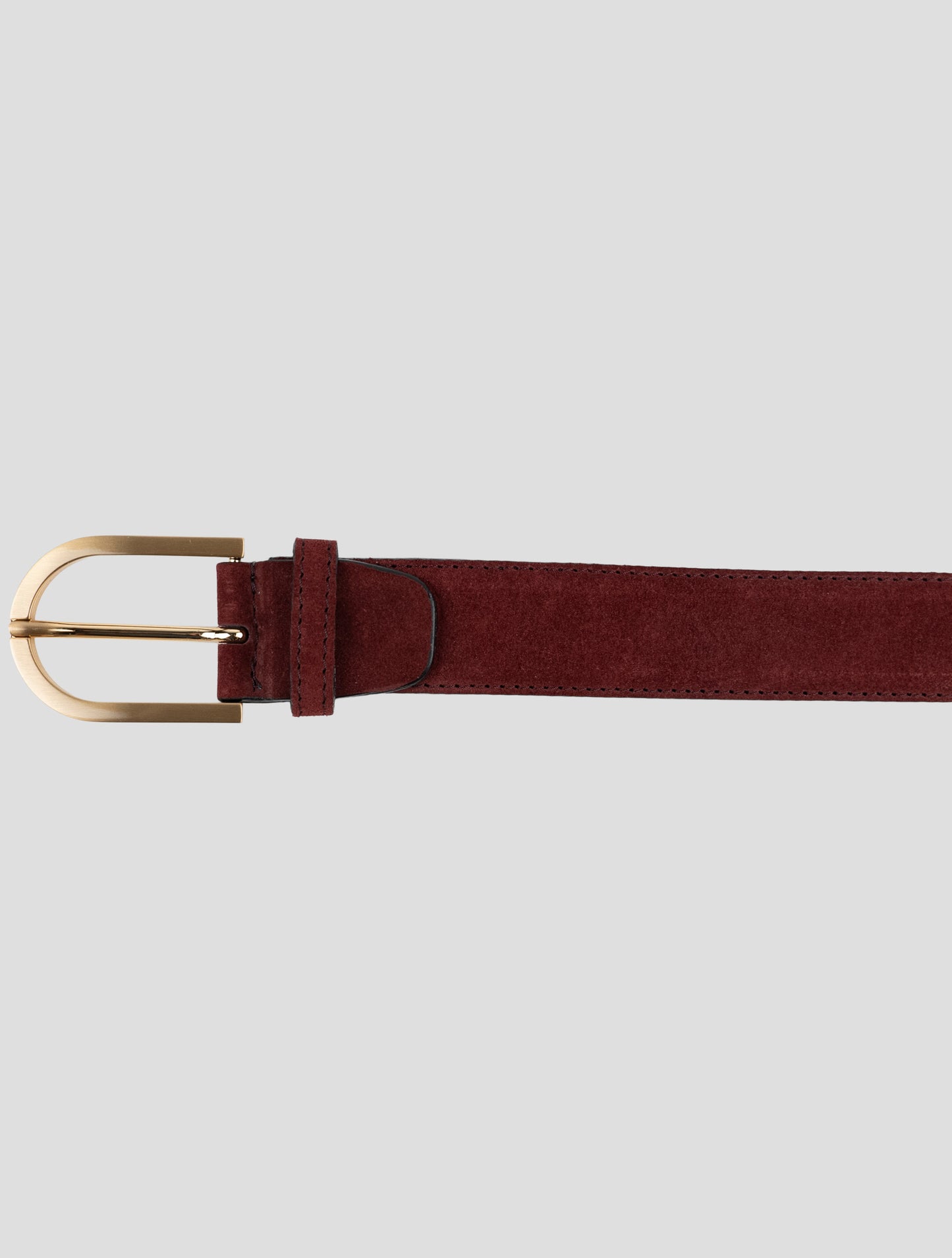 Kiton Burgundy Leather Suede Belt