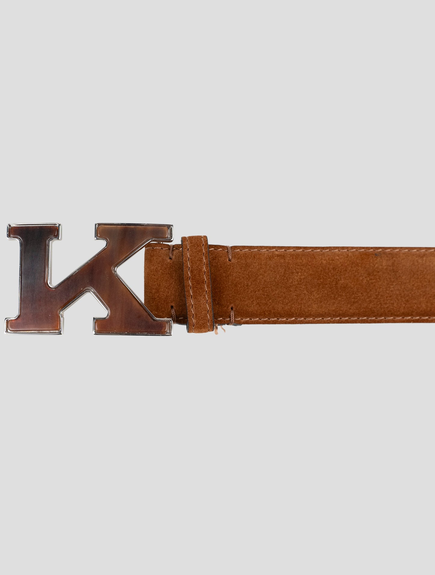 Kiton Brown Leather Suede Belt