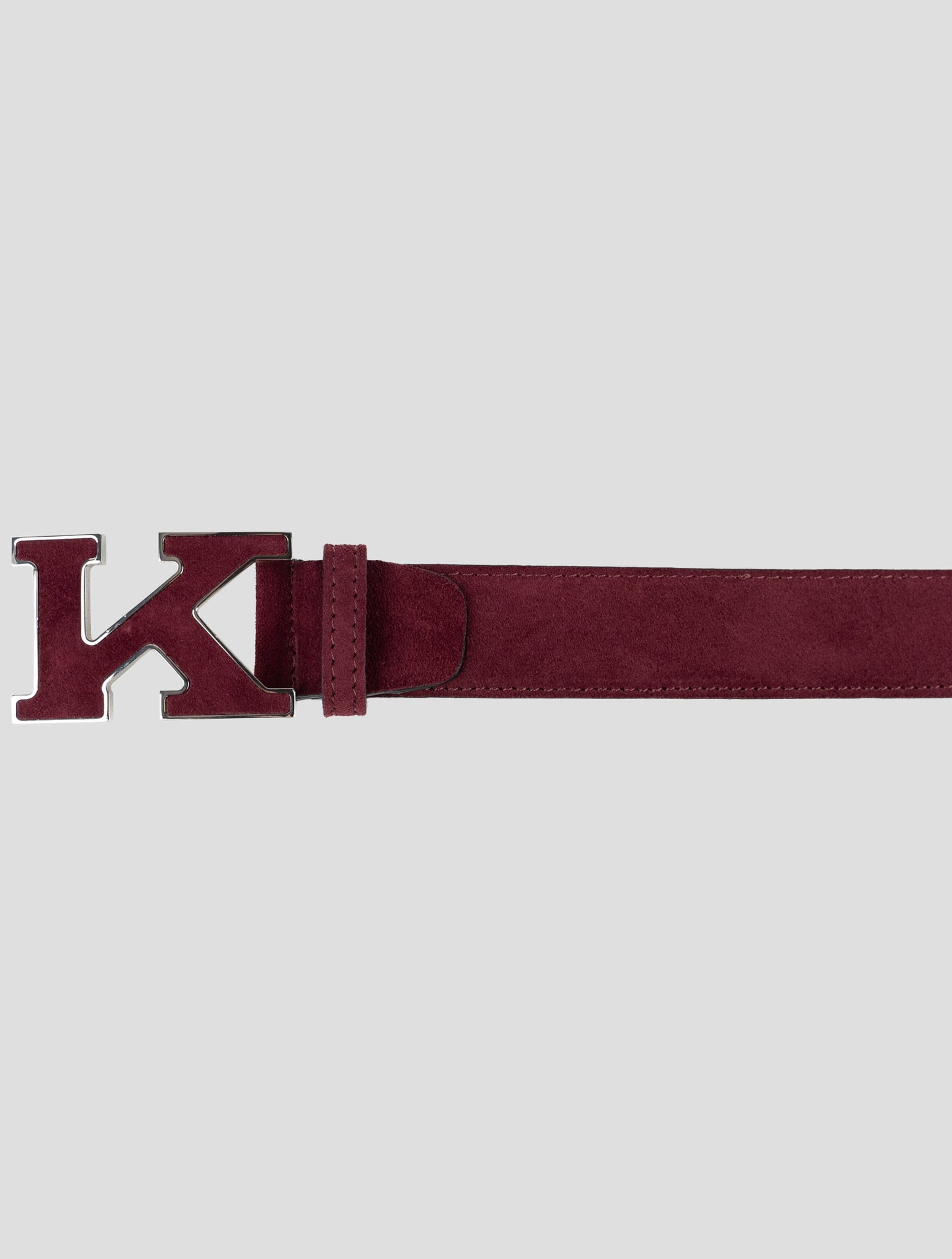 Kiton Burgundy Leather Suede Belt