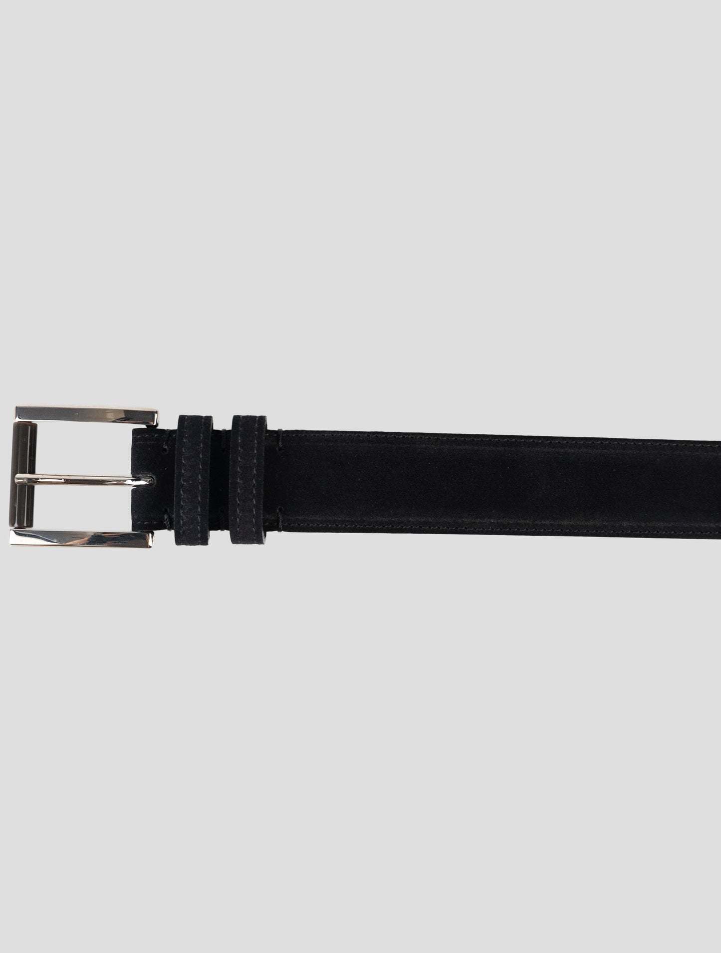 Kiton Black Leather Suede Belt