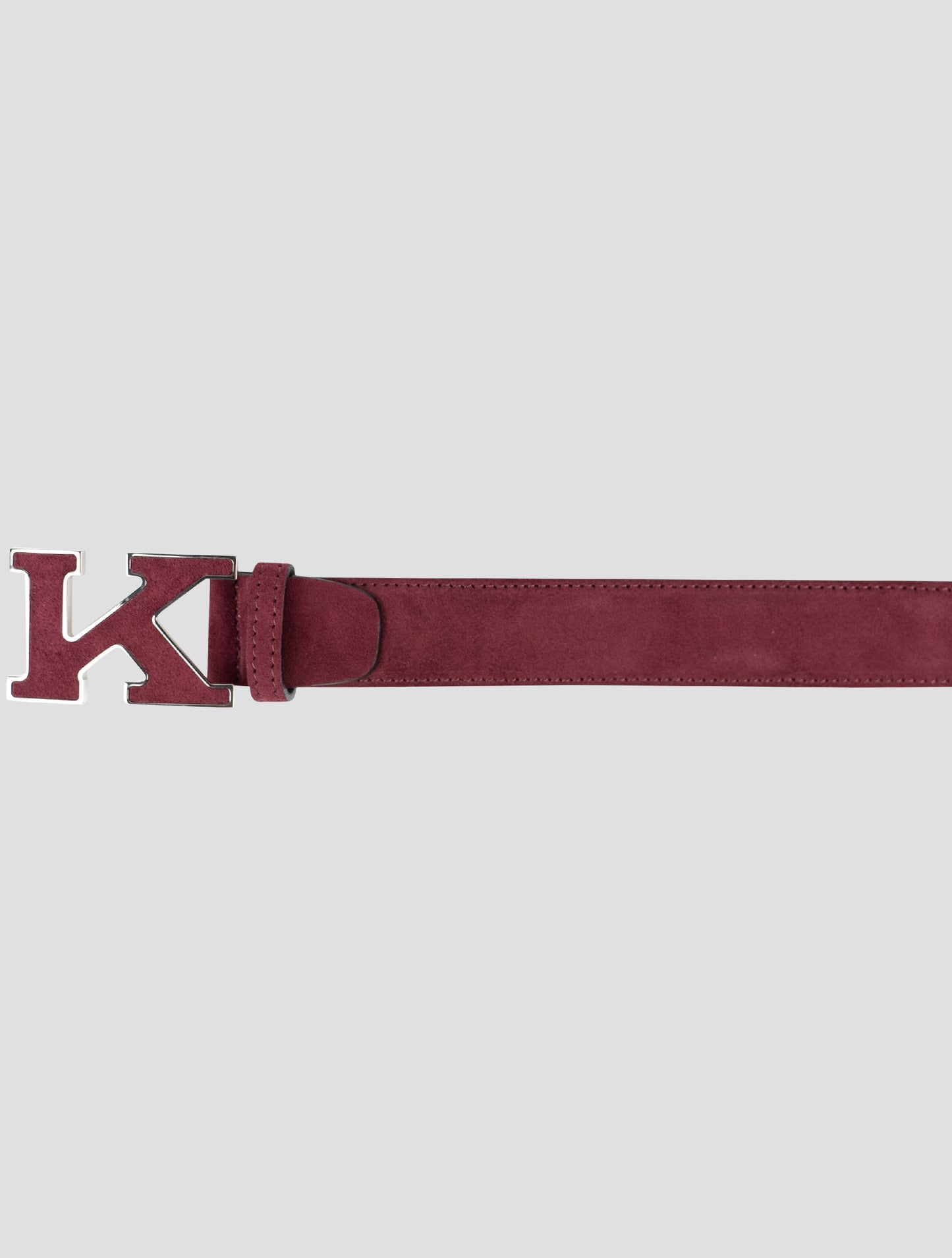 Kiton Burgundy Leather Suede Belt