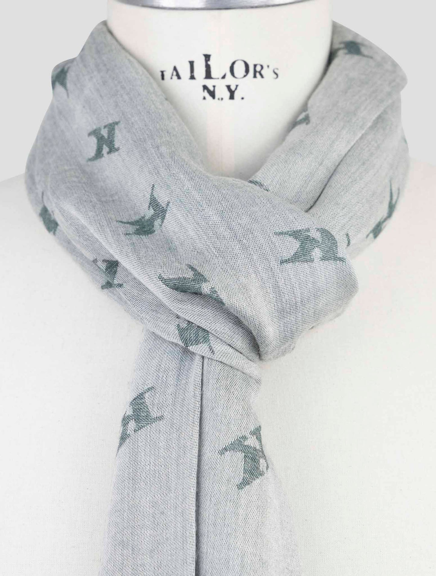 Kiton Green Wool Silk Scarf