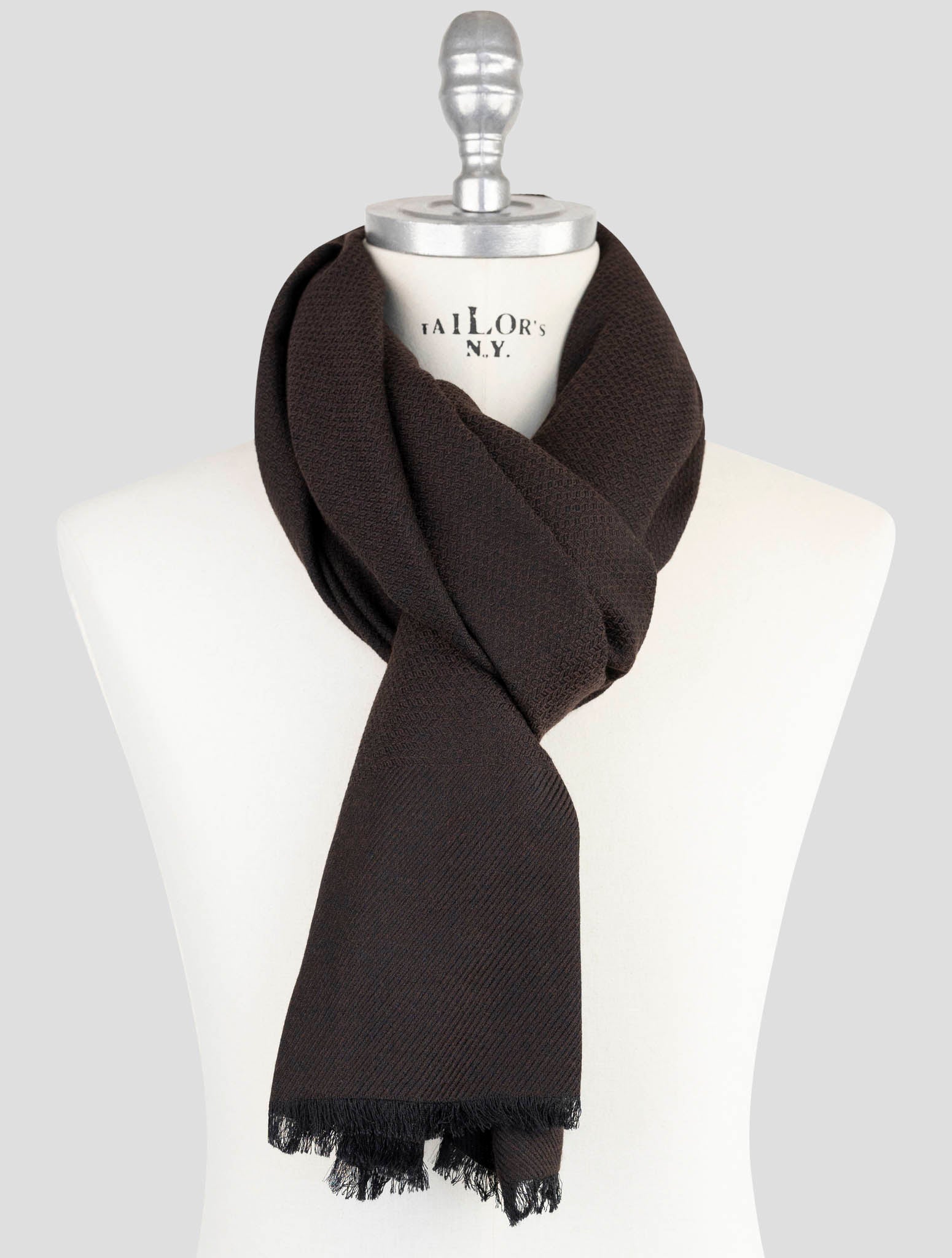 Kiton Blue Cashmere Silk Scarf