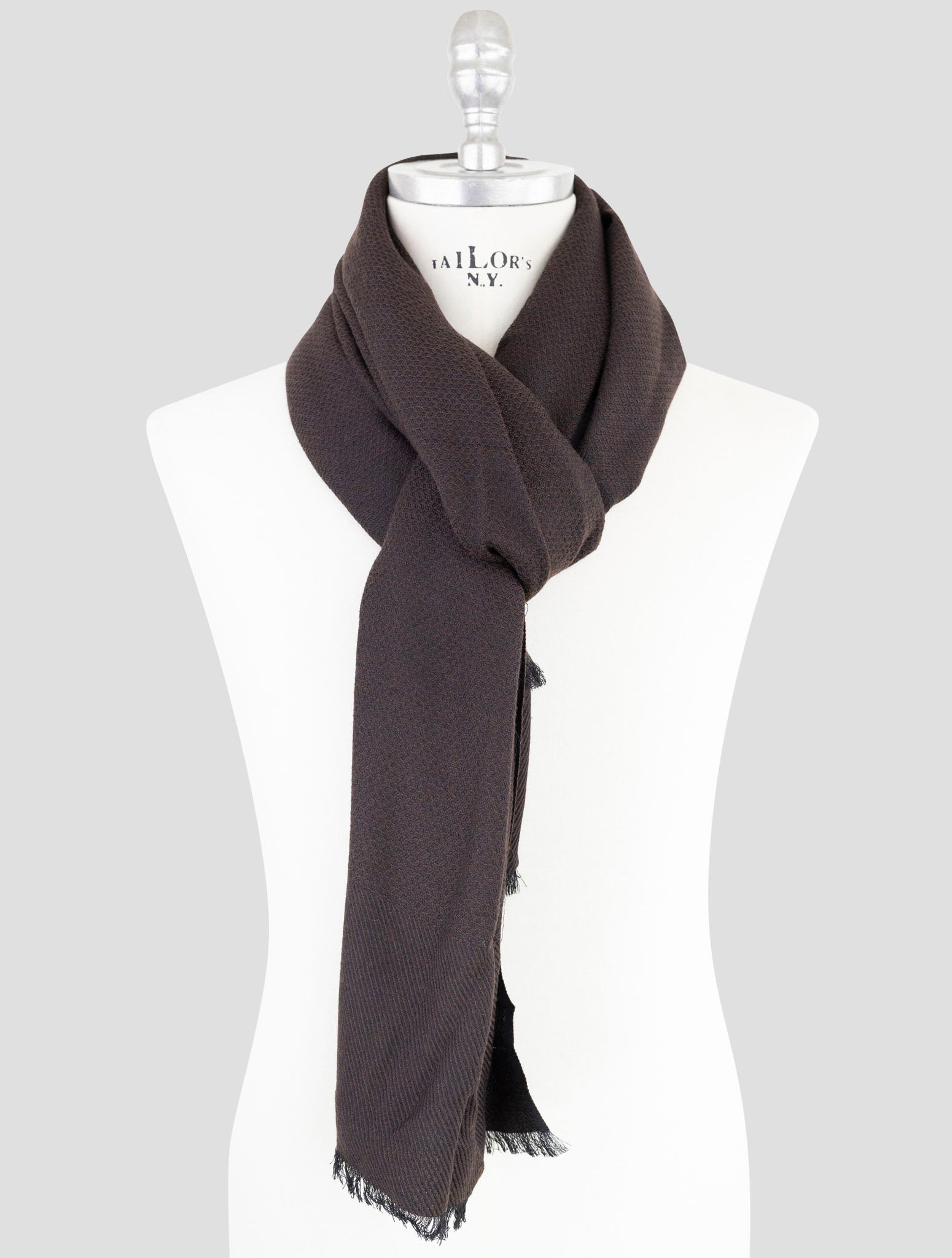 Kiton Blue Cashmere Silk Scarf