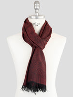 Kiton Burgundy Cashmere Silk Scarf