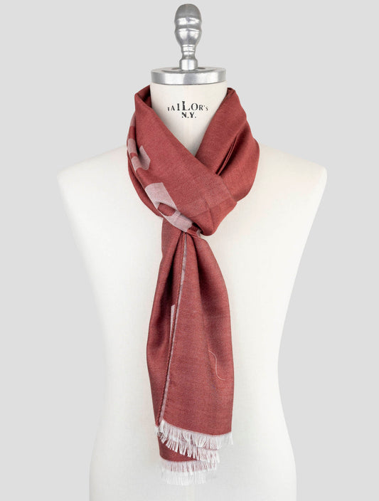 Kiton Red Cashmere Silk Scarf