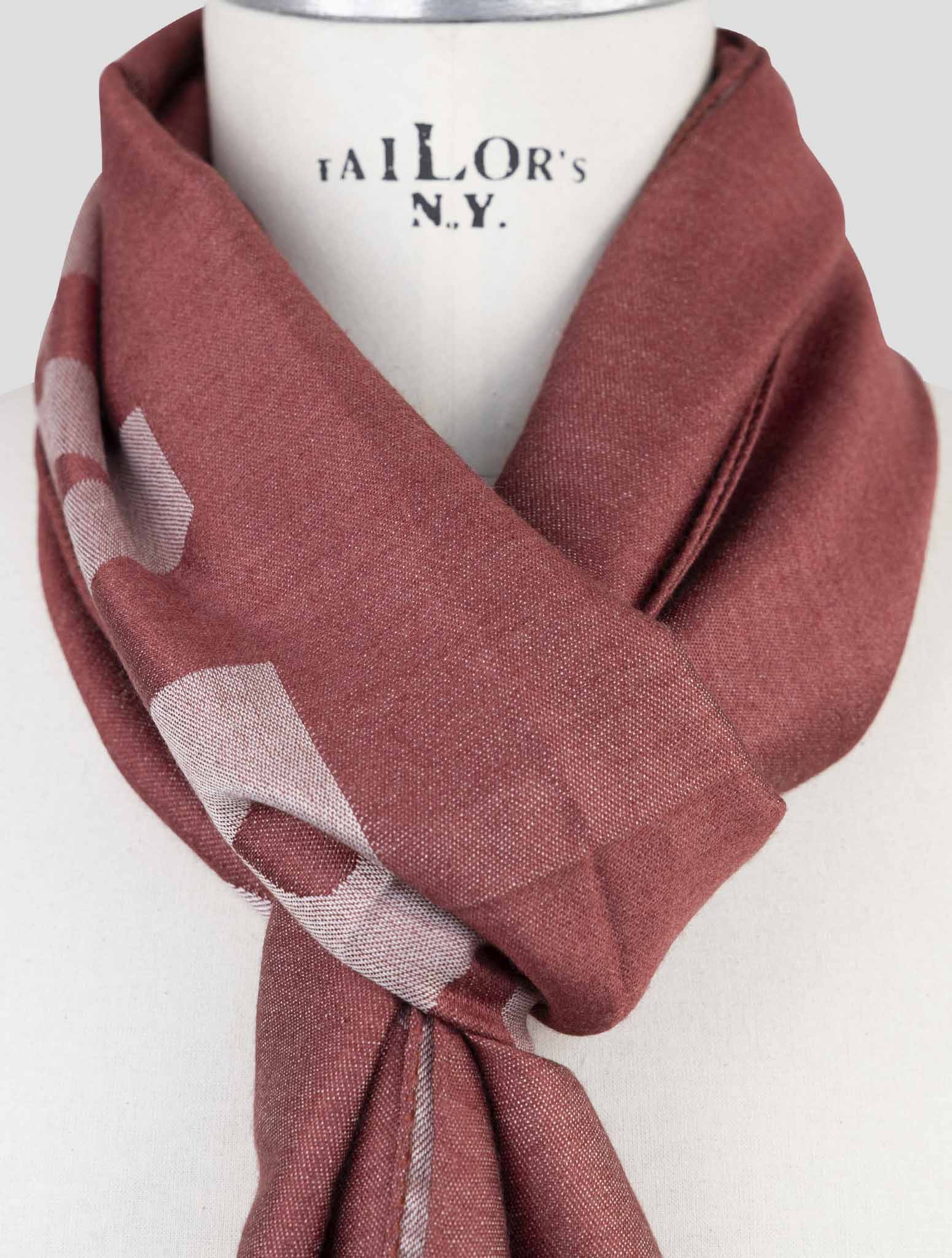 Kiton Red Cashmere Silk Scarf