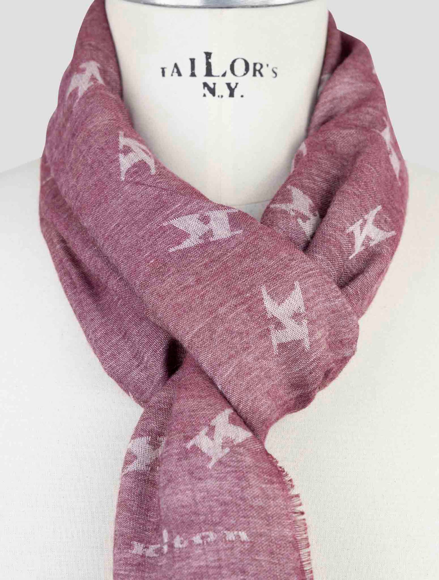 Kiton Red Cashmere Silk Scarf