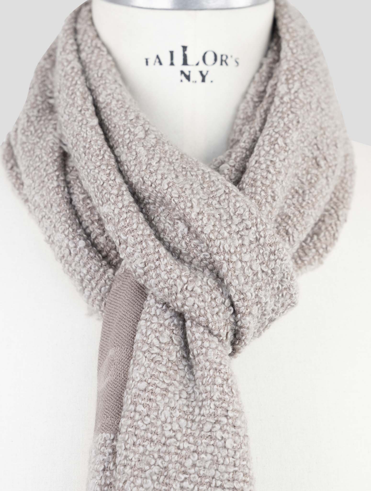 Kiton Beige Cashmere Silk Scarf