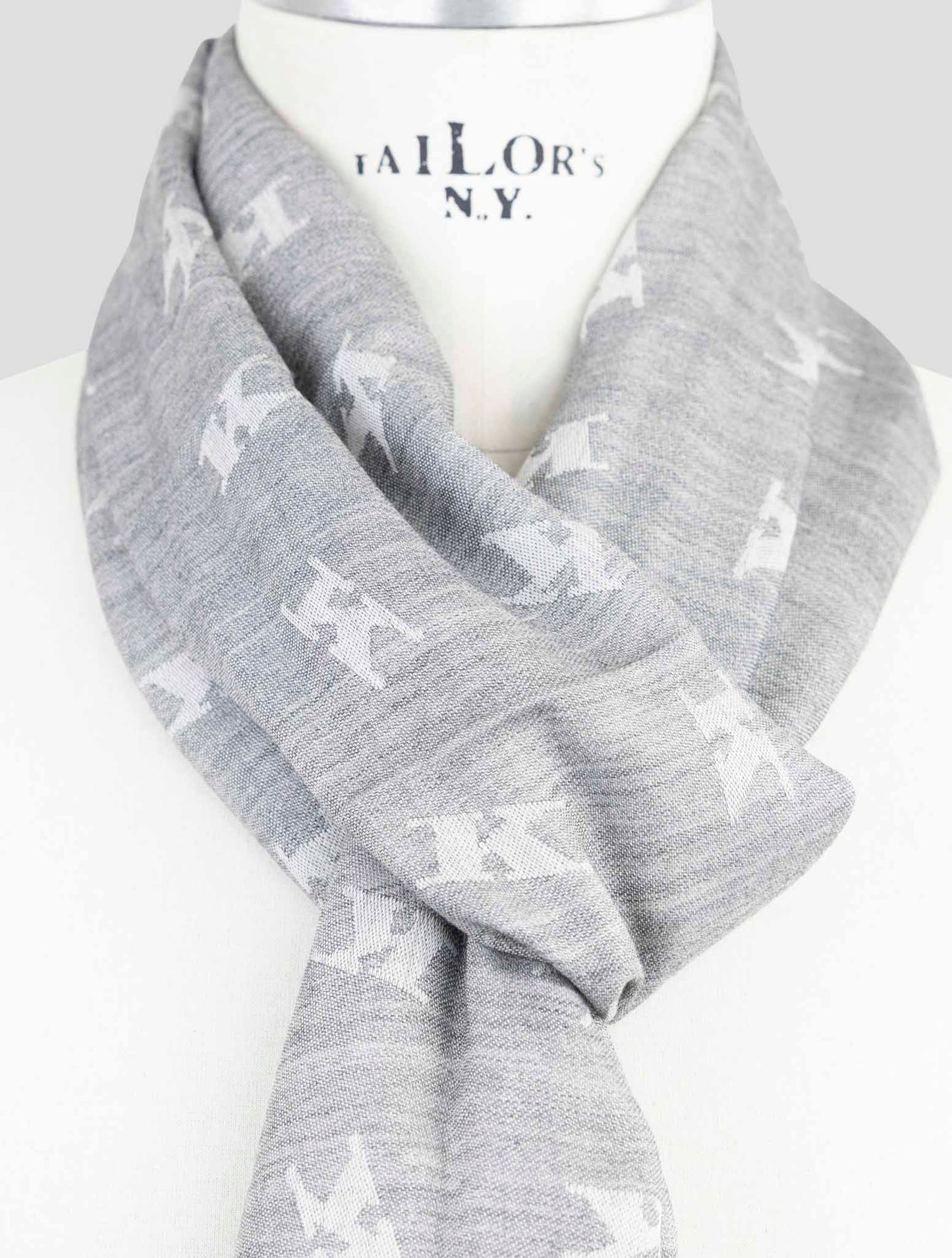 Kiton Gray Cashmere Silk Scarf
