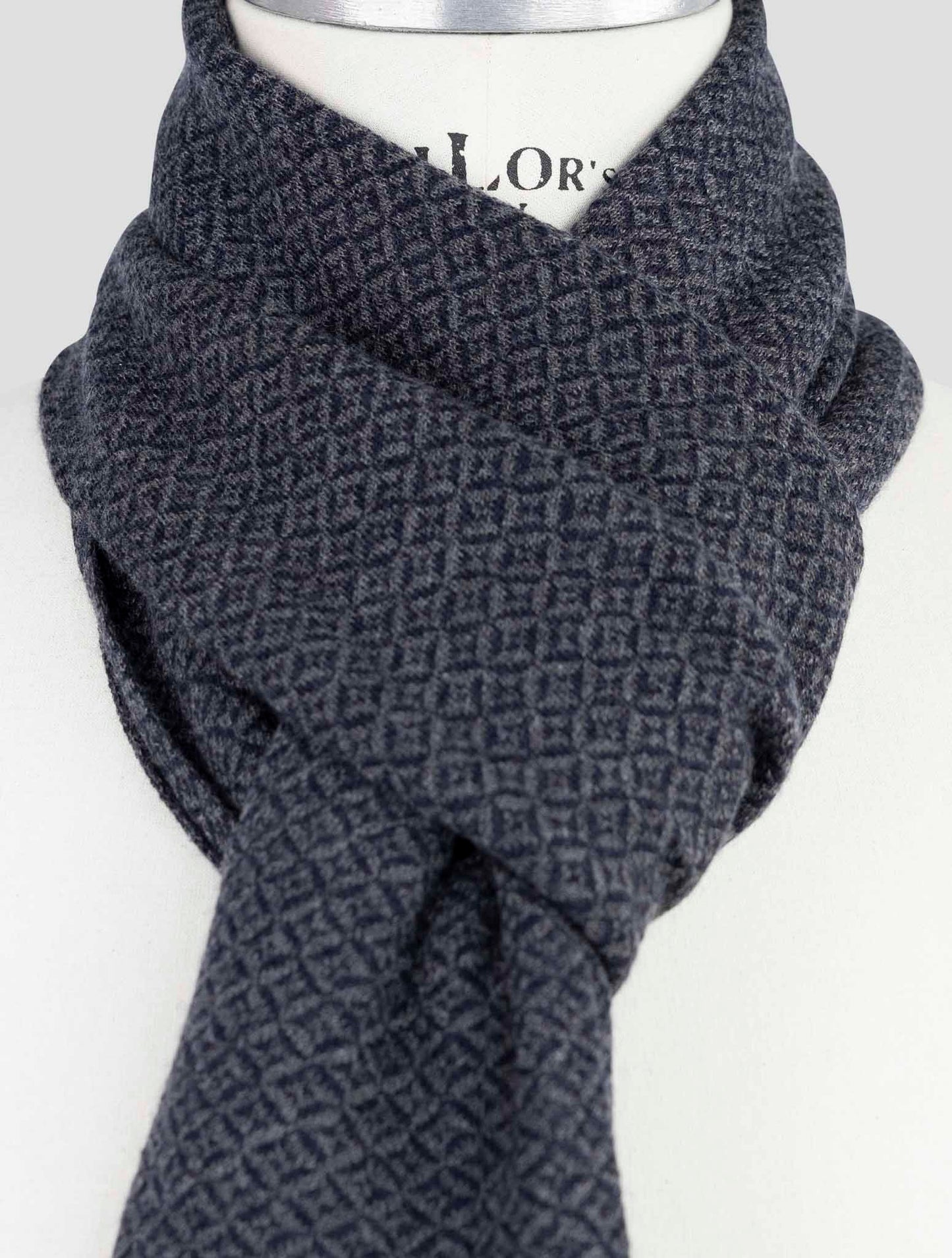 Kiton Gray Blue Cashmere Silk Scarf