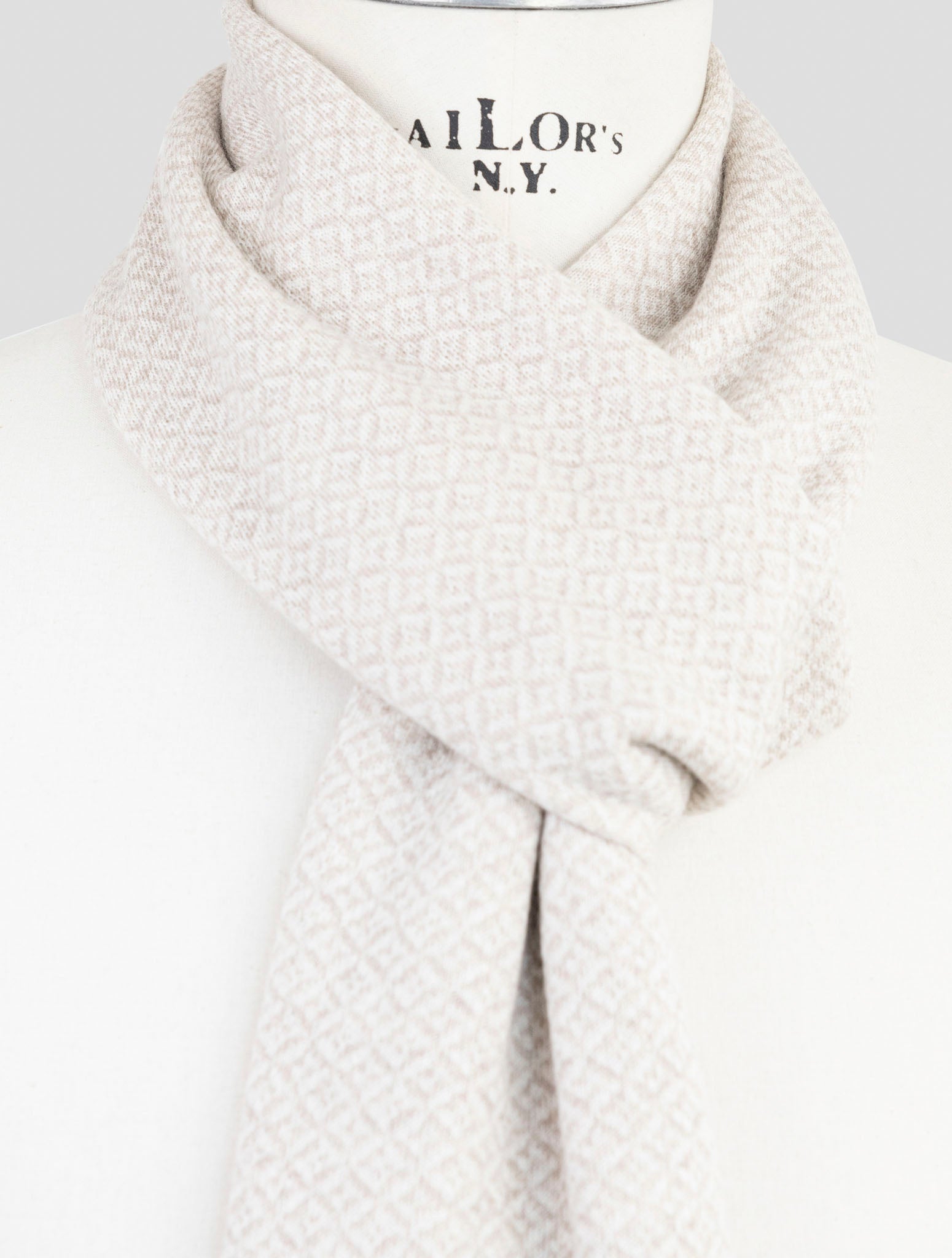 Kiton Beige Cashmere Silk Scarf