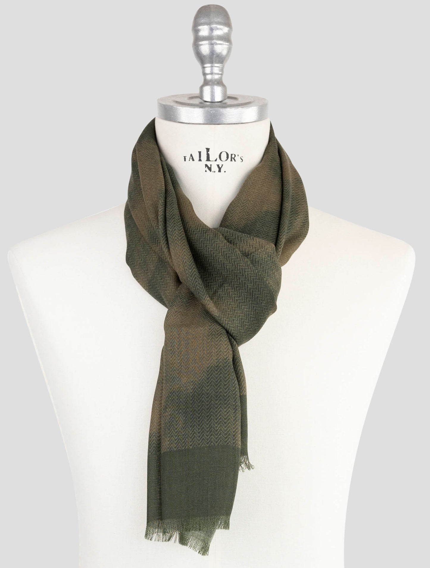 Kiton Green Cashmere Scarf