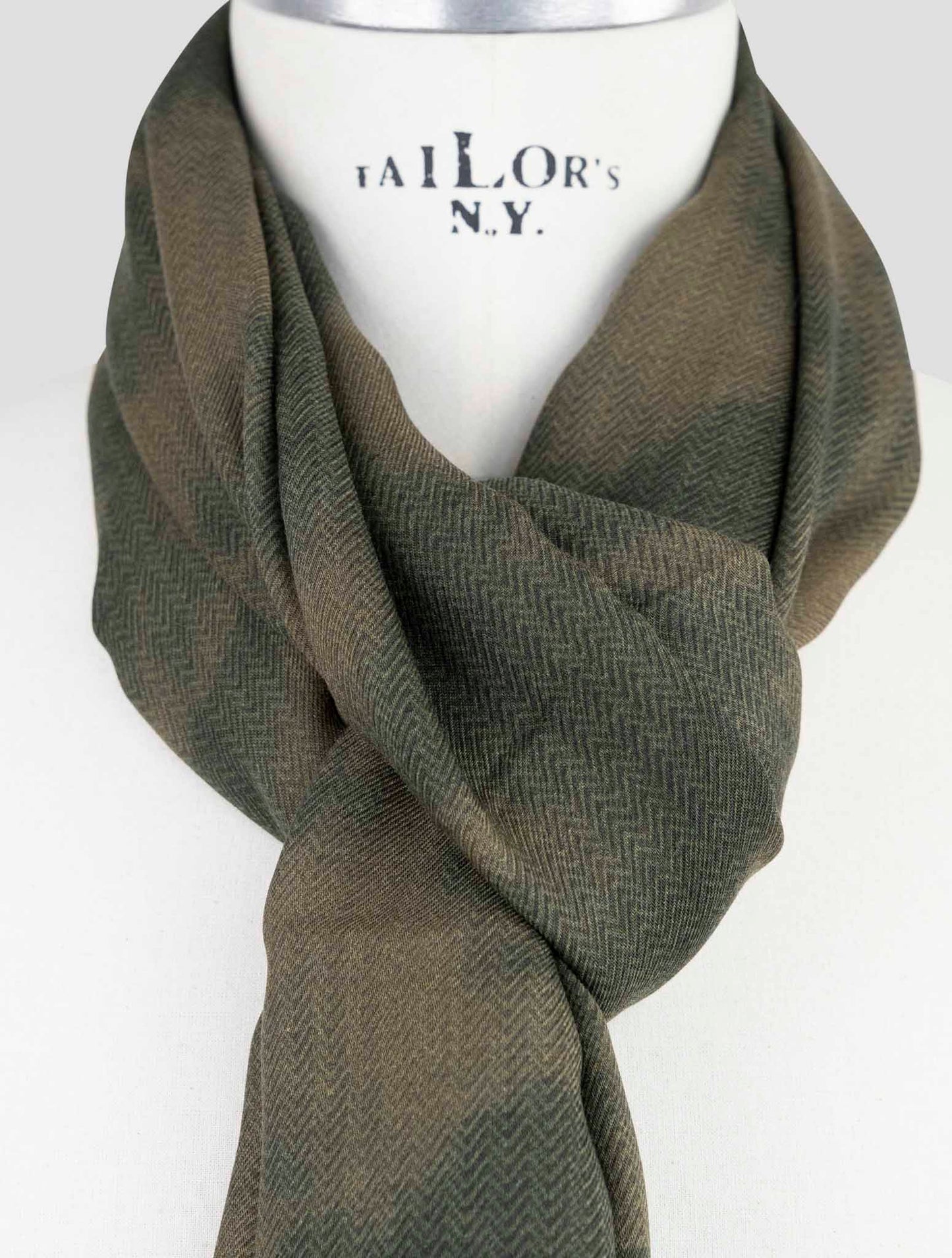 Kiton Green Cashmere Scarf