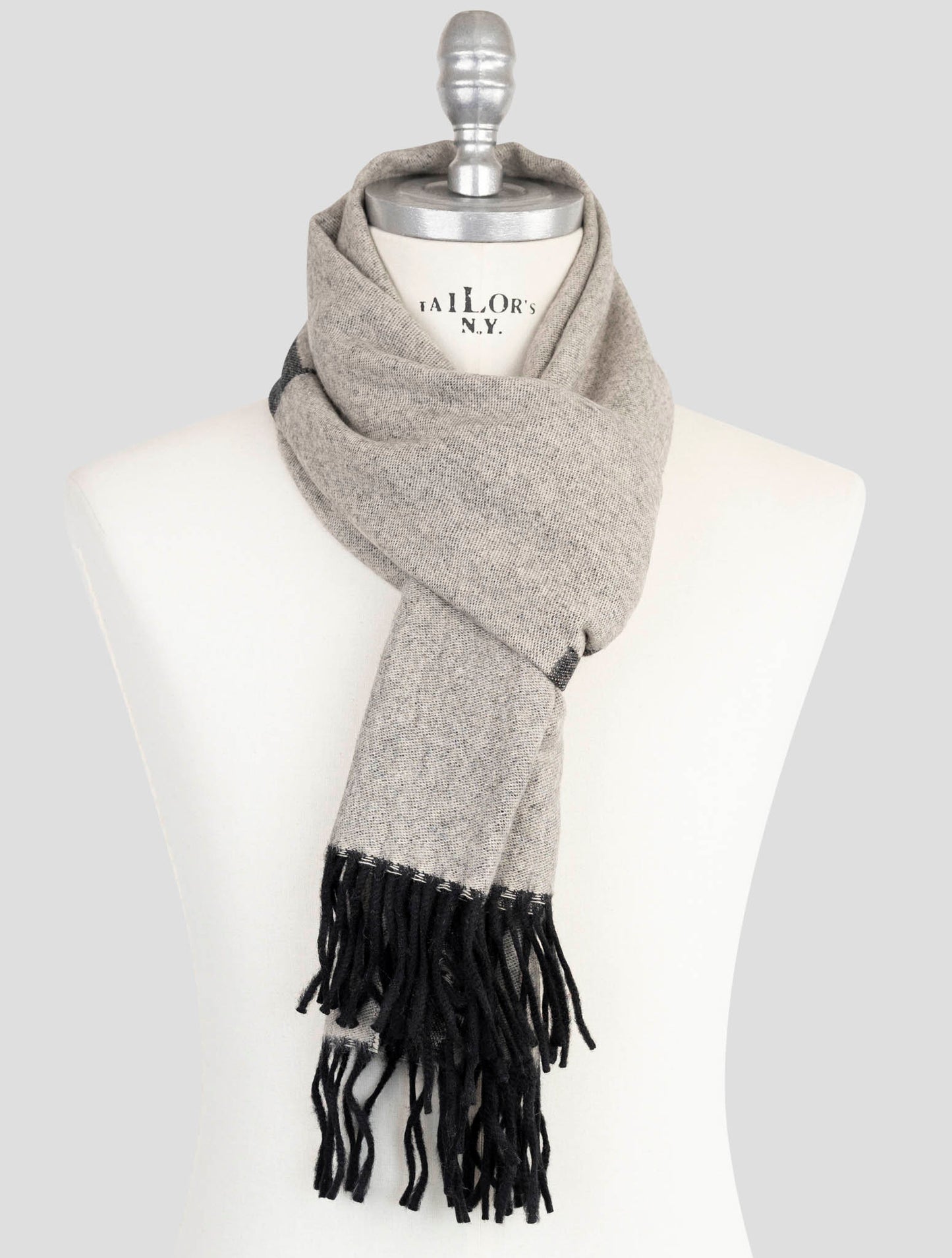 Kiton Blue Silk Cashmere Scarf