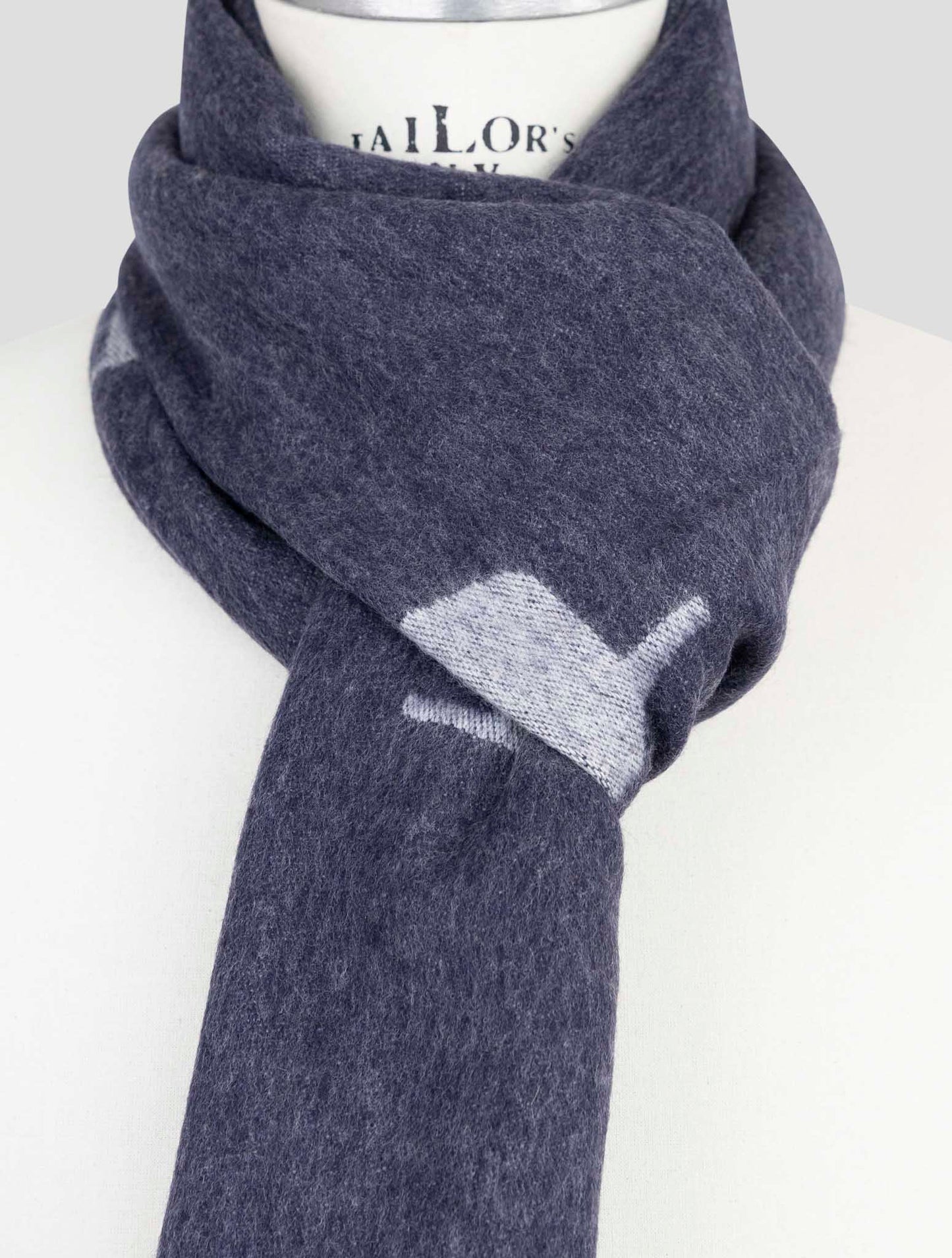 Kiton Blue Silk Cashmere Scarf