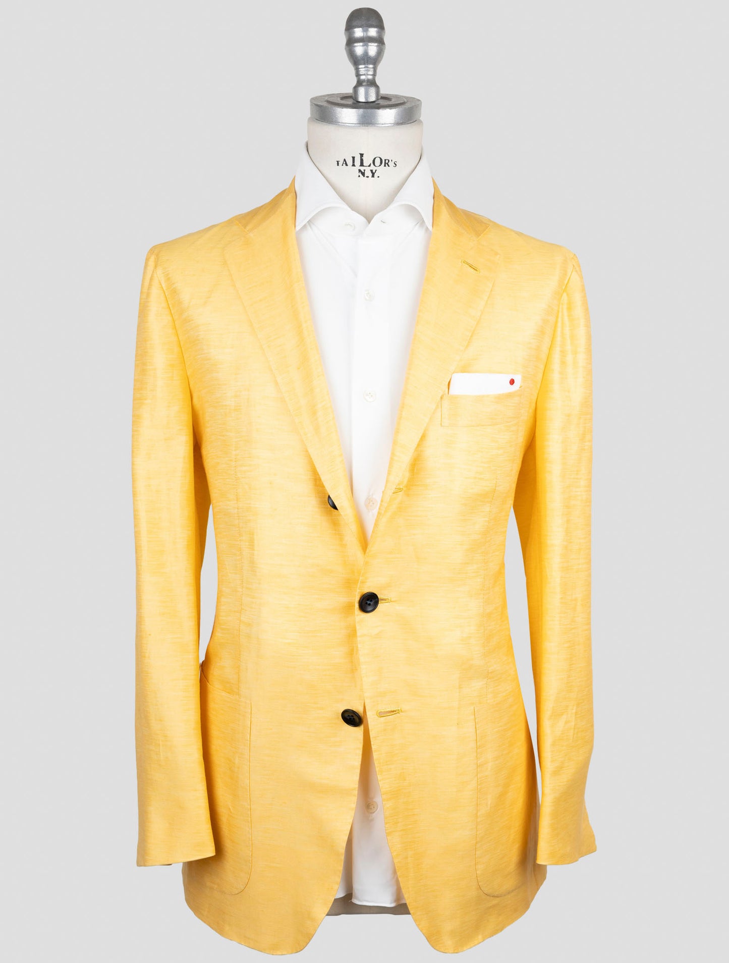 Kiton Yellow Cotton Linen Blazer