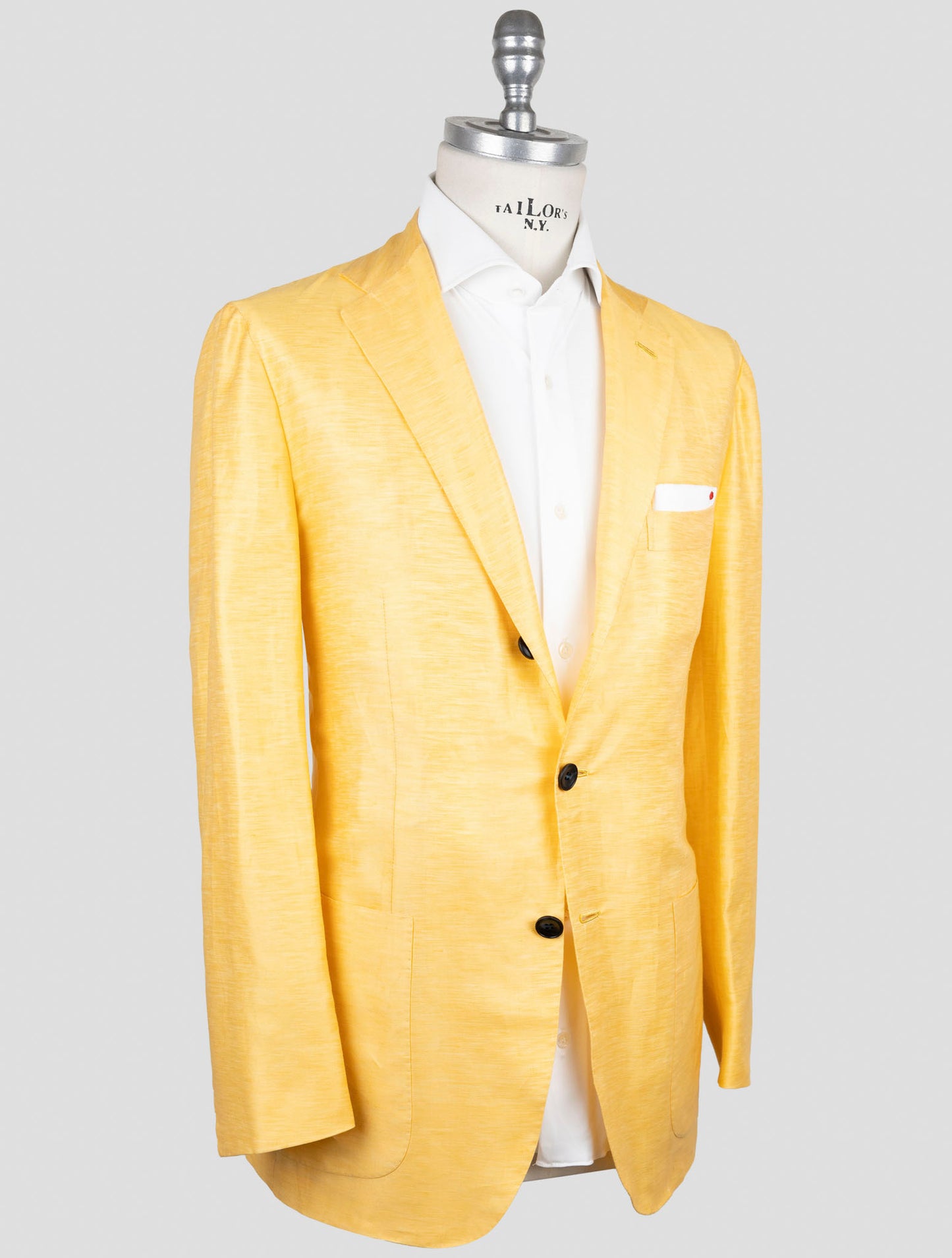 Kiton Yellow Cotton Linen Blazer