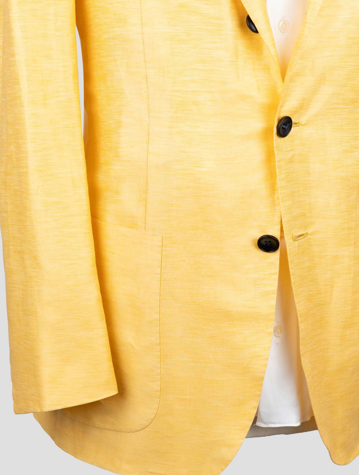 Kiton Yellow Cotton Linen Blazer