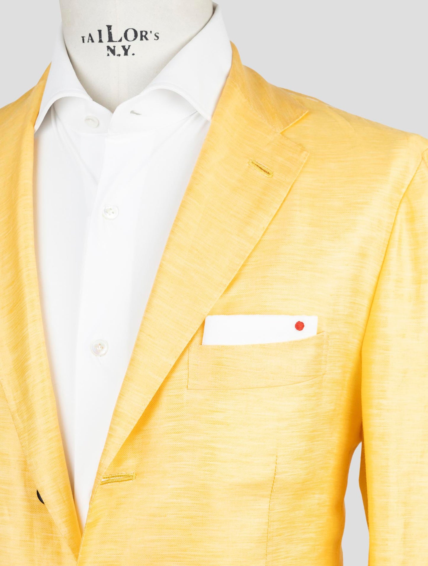 Kiton Yellow Cotton Linen Blazer