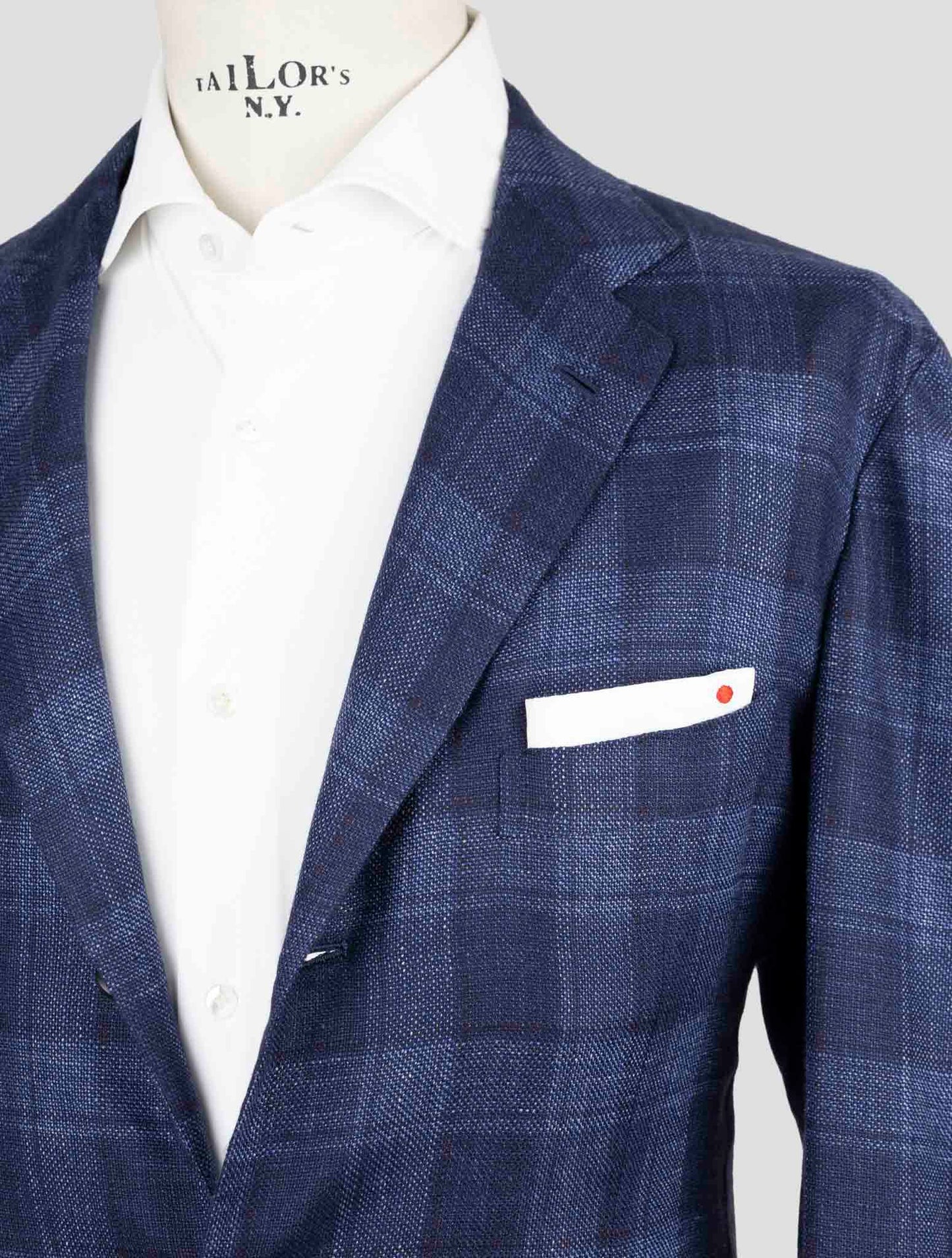 Kiton Blue Cashmere Silk Linen Blazer