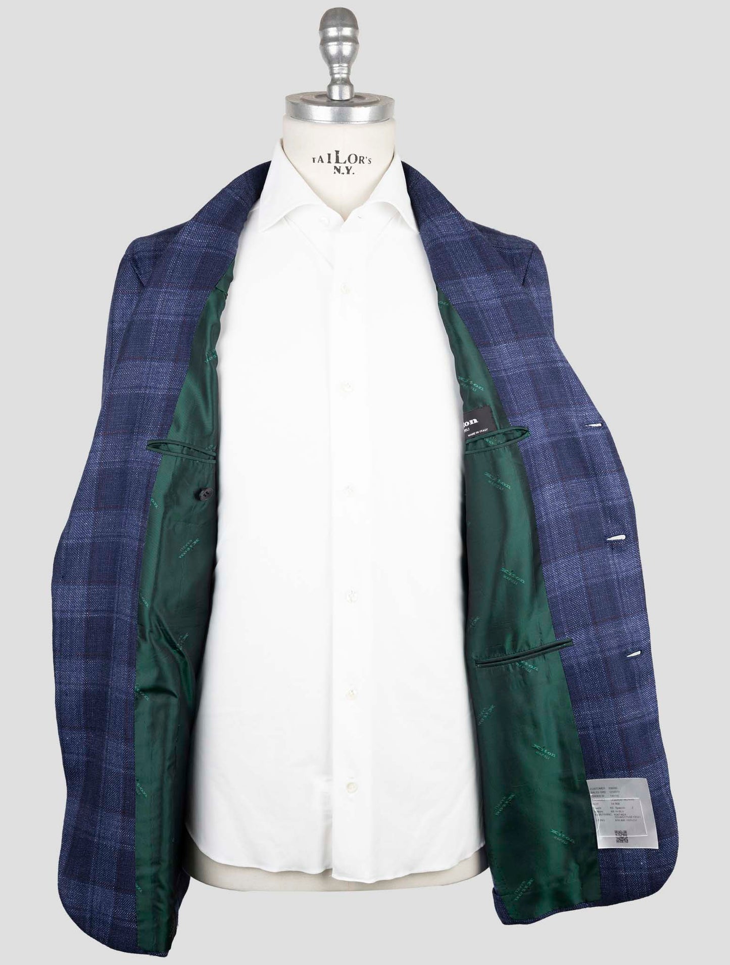 Kiton Blue Cashmere Silk Linen Blazer