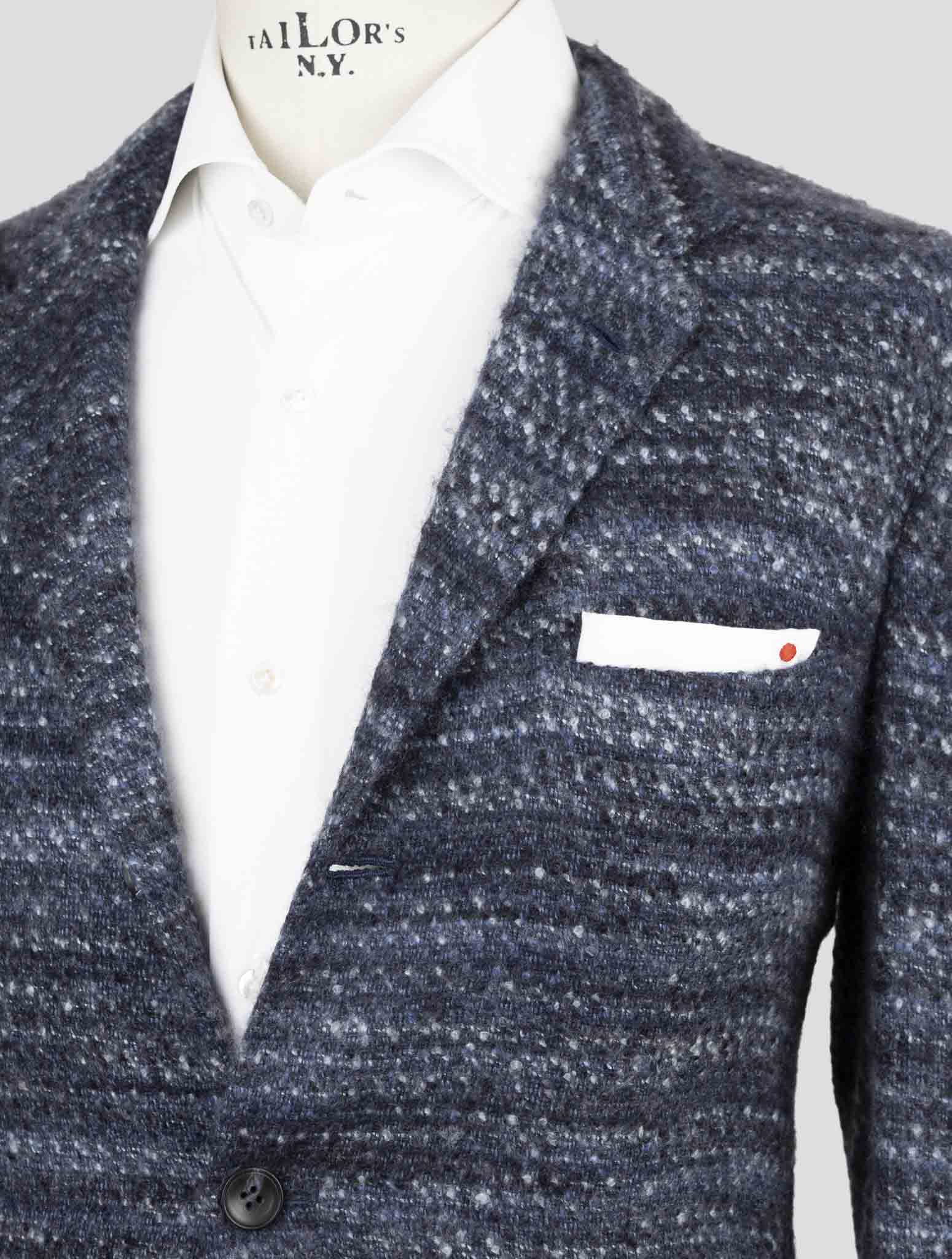 Kiton Blue Cashmere Silk Blazer