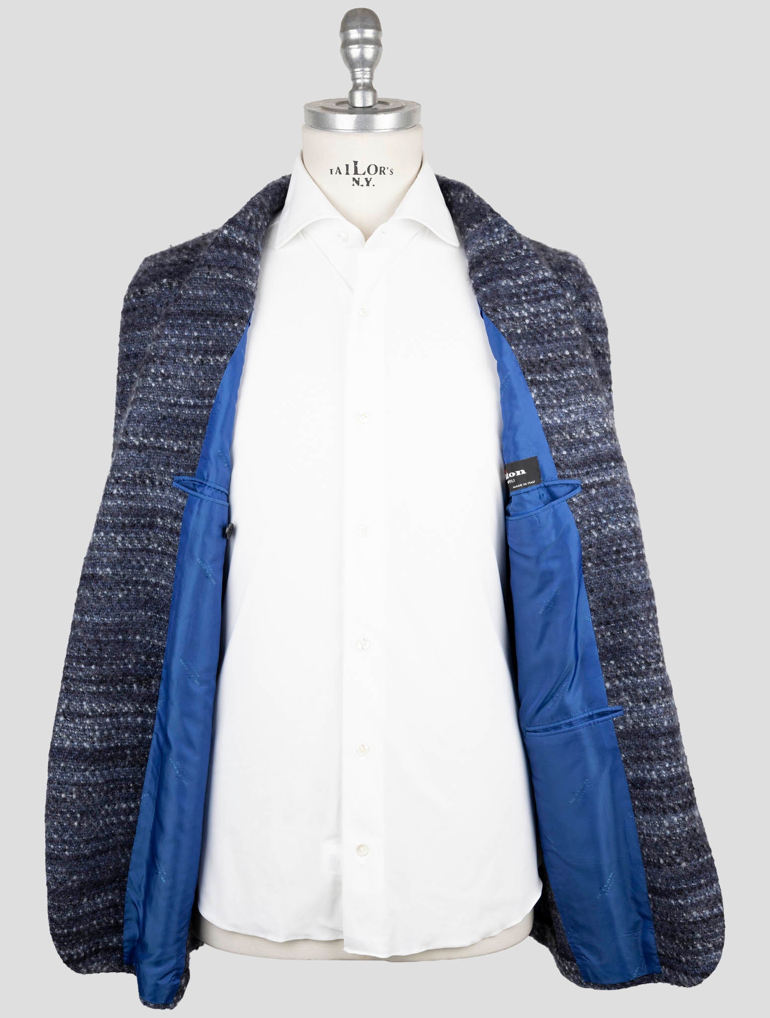 Kiton Blue Cashmere Silk Blazer