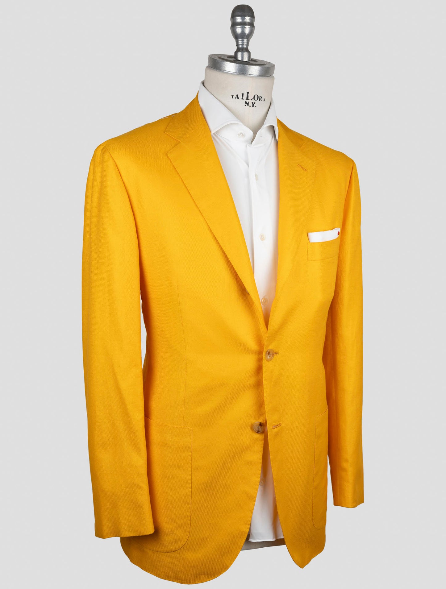 Kiton Yellow Cotton Linen Blazer