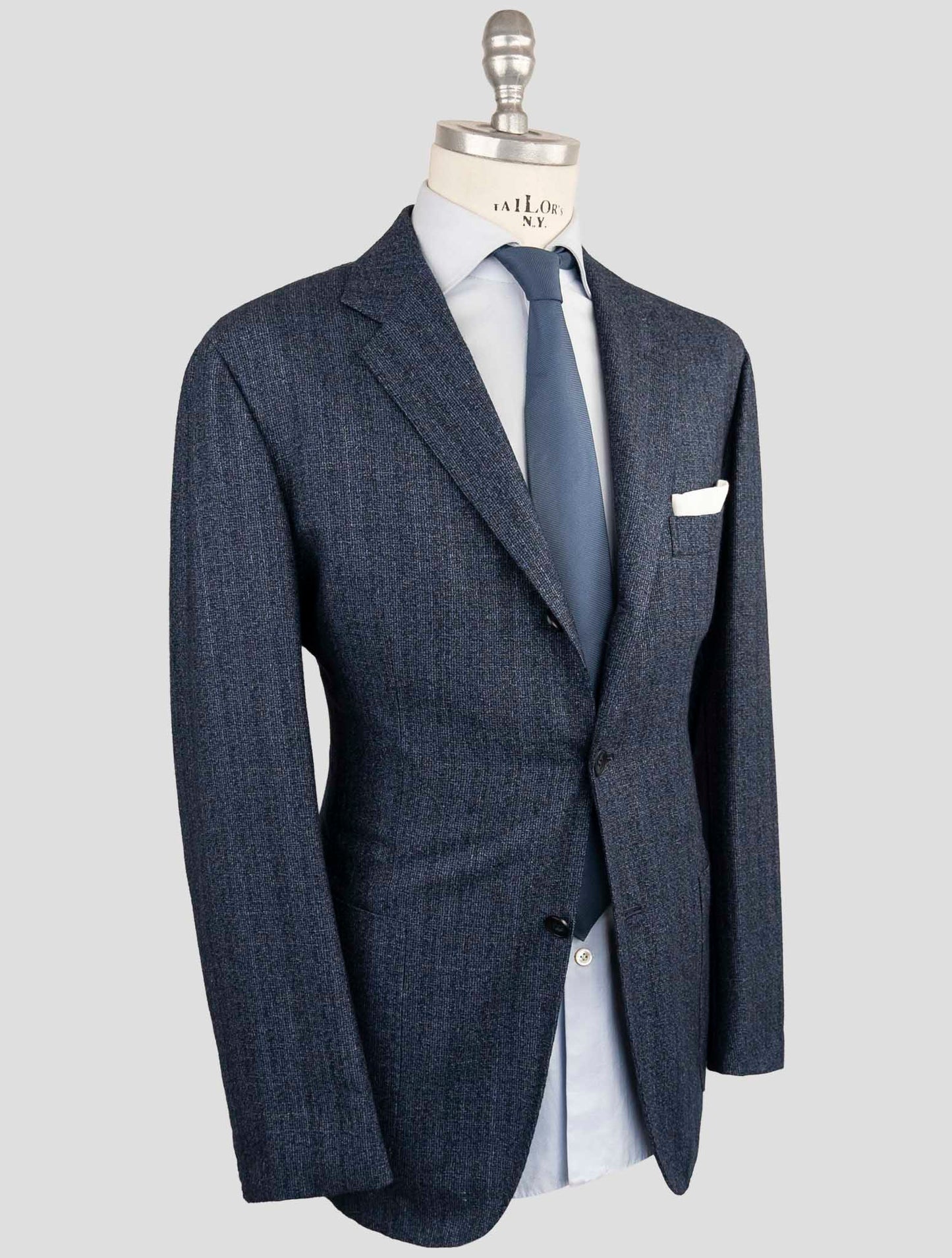 Kiton Blue Cashmere Silk Linen Blazer