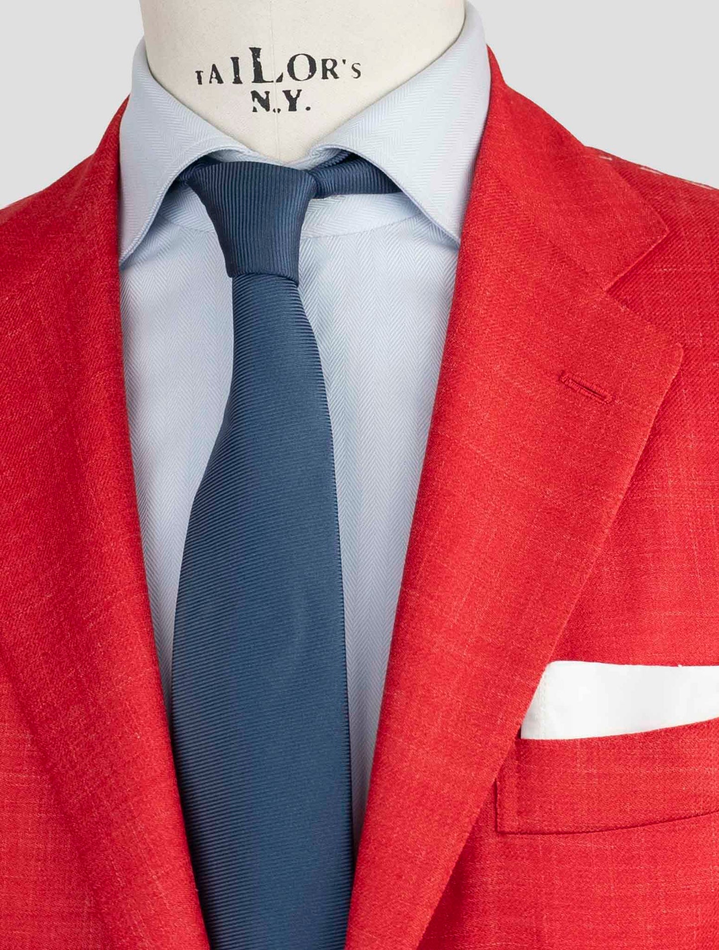 Kiton Red Silk Cashmere Linen Blazer
