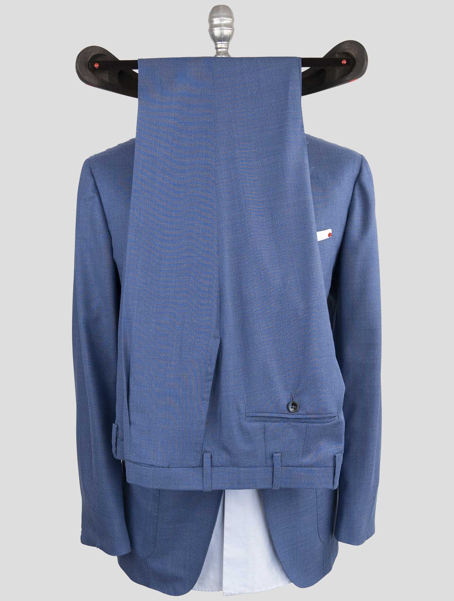Kiton Blue Fleece Wool Cashmere Suit