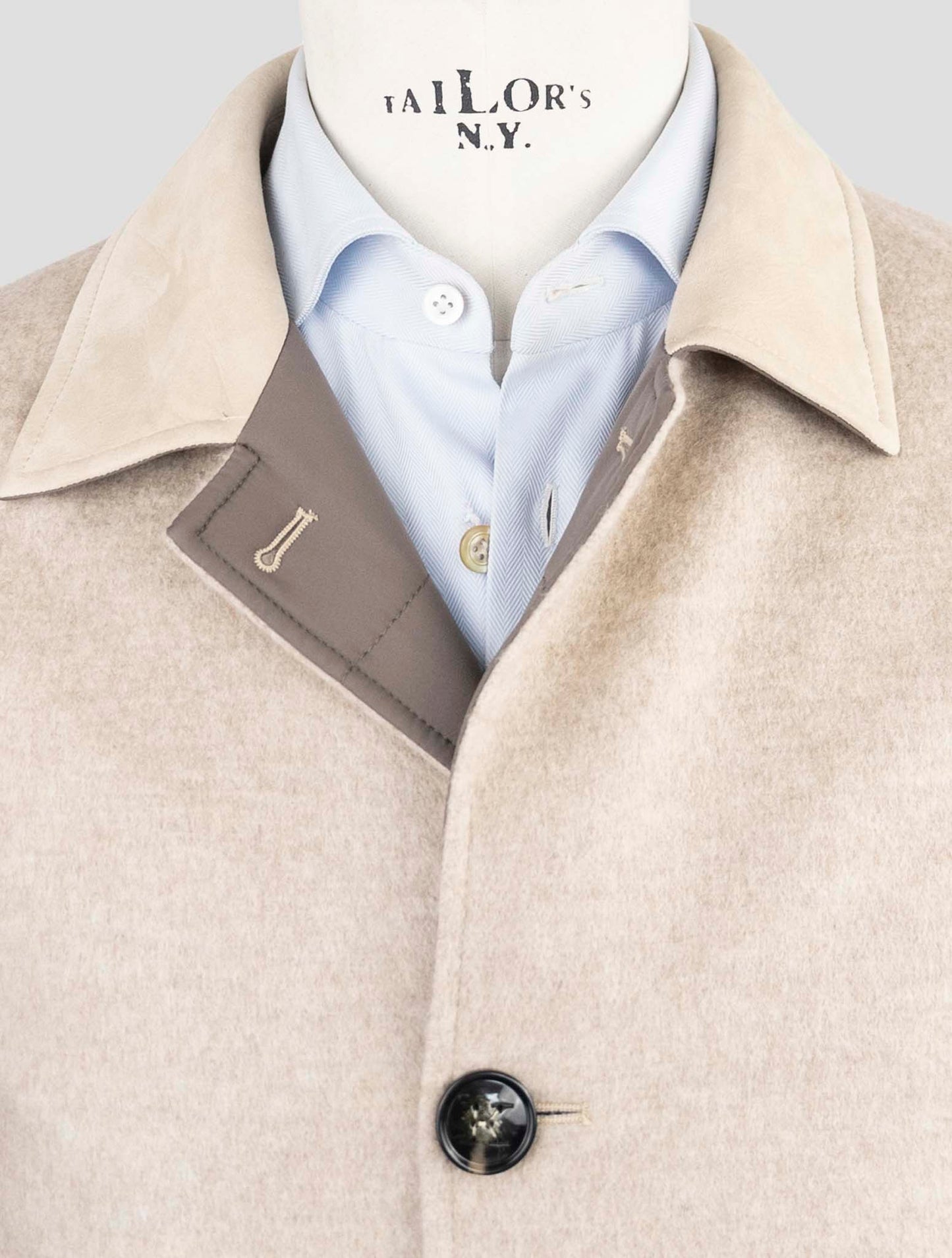 Kiton Beige Pl Cashmere Reverse Overcoat