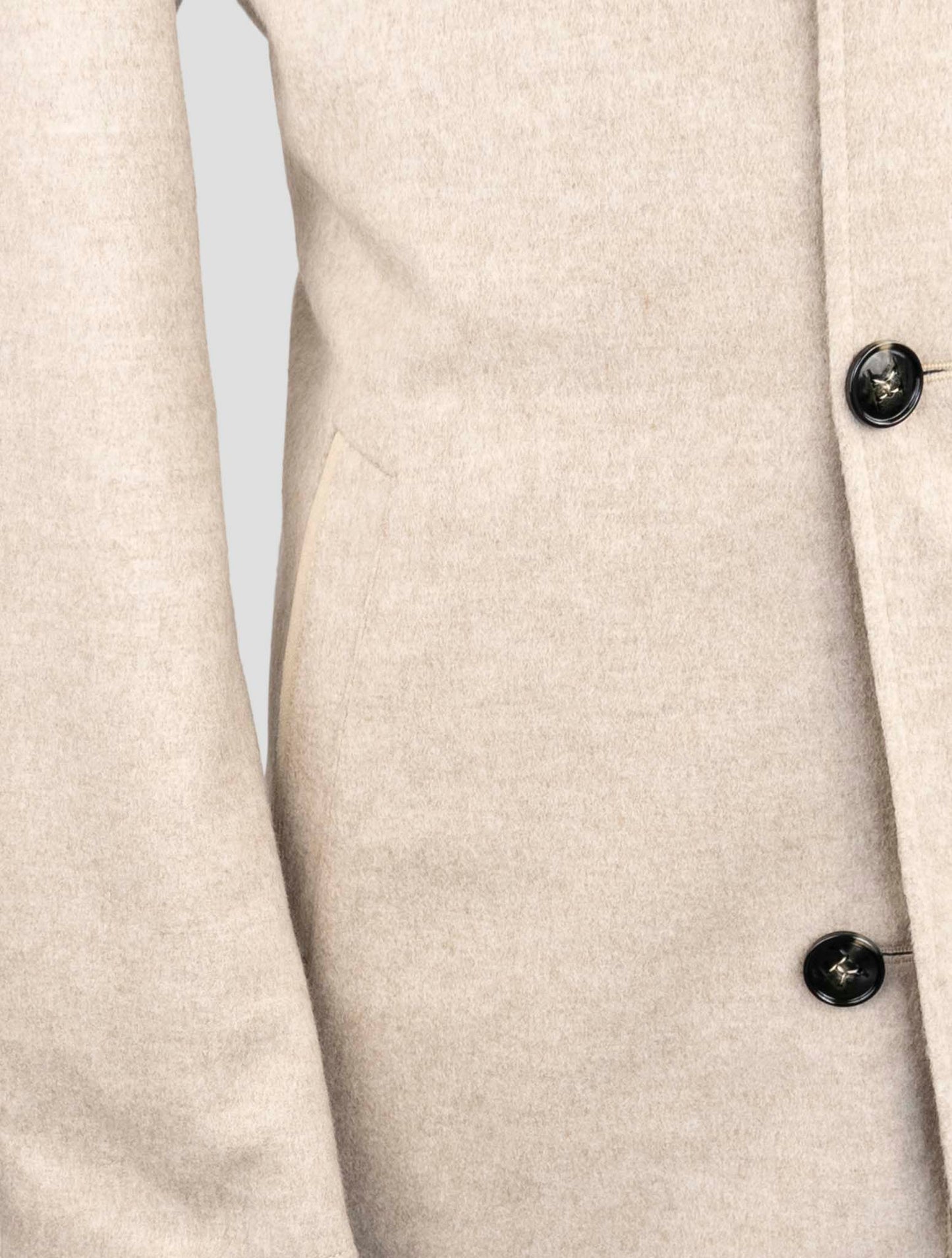 Kiton Beige Pl Cashmere Reverse Overcoat