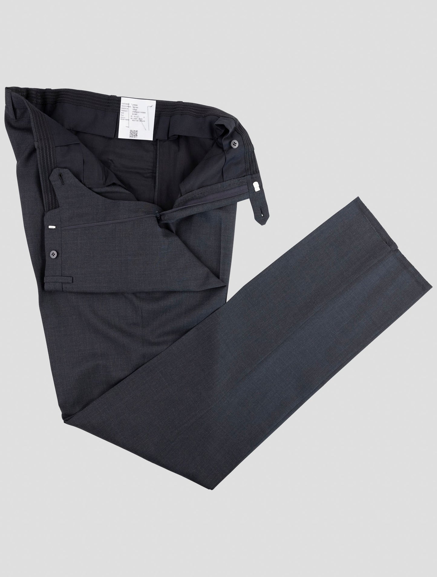 Kiton Gray Wool Dress Pants