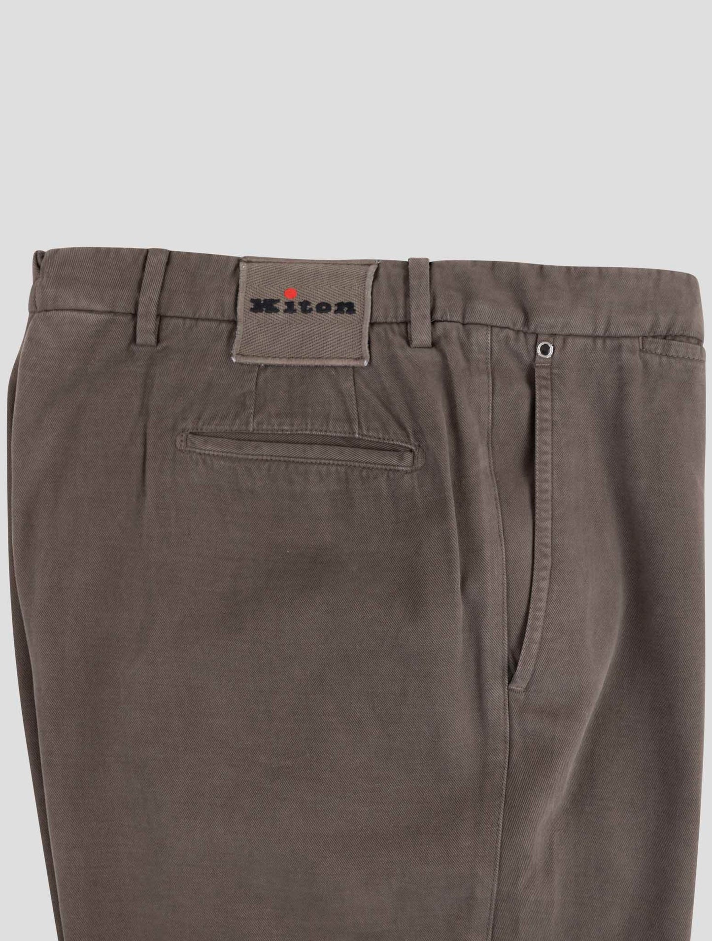 Kiton Brown Cotton Cashmere Pants