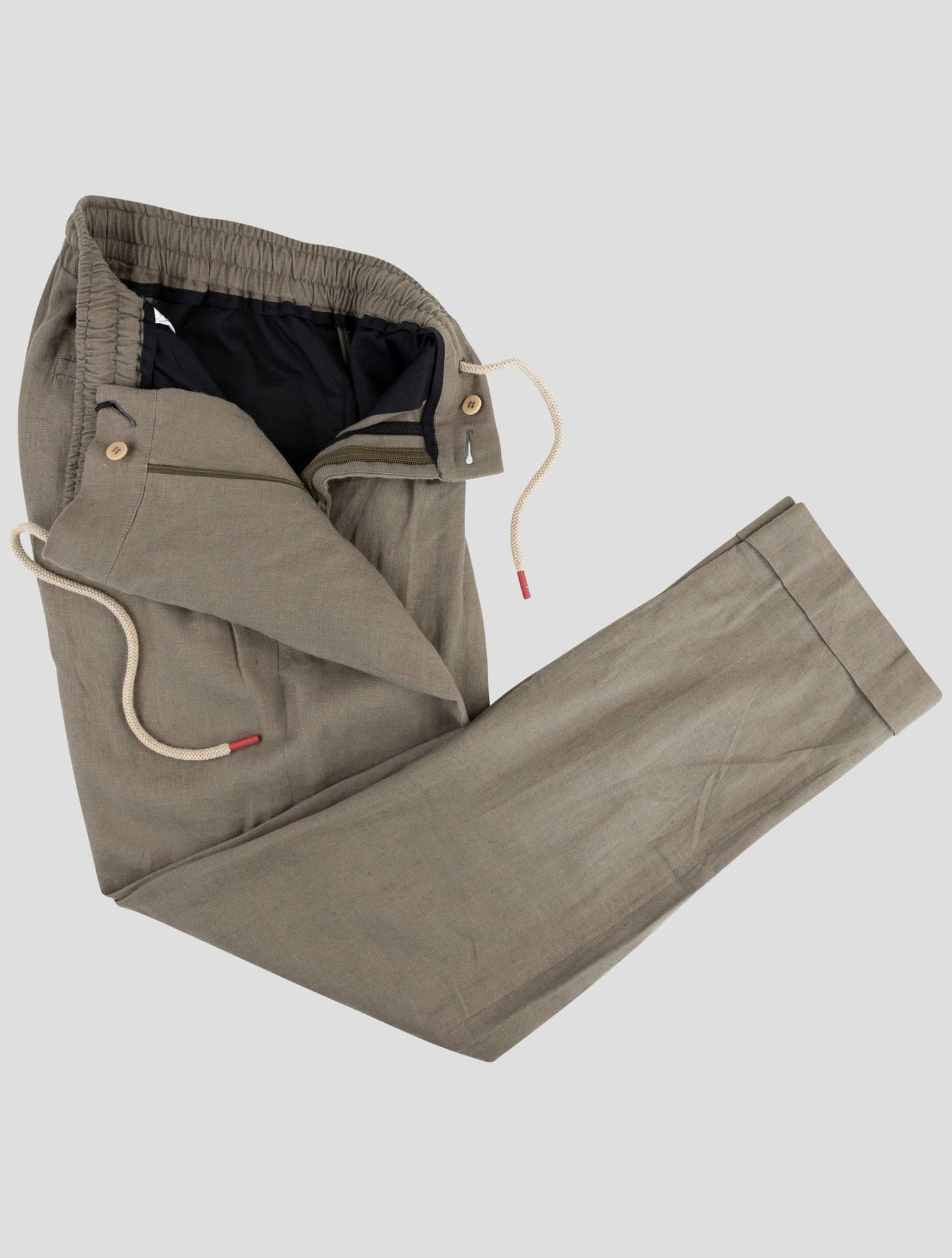 Kiton Green Linen Pants
