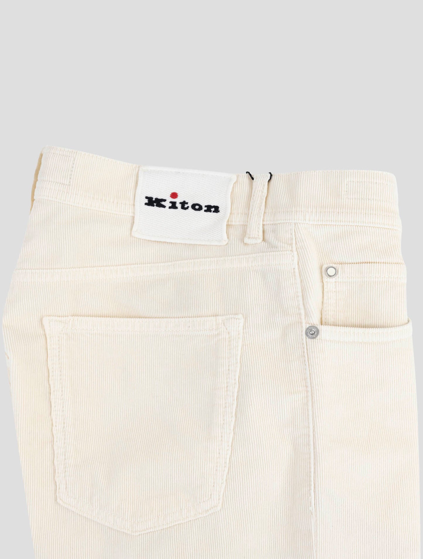 Kiton White Cotton Cashmere Ea Velvet Pants