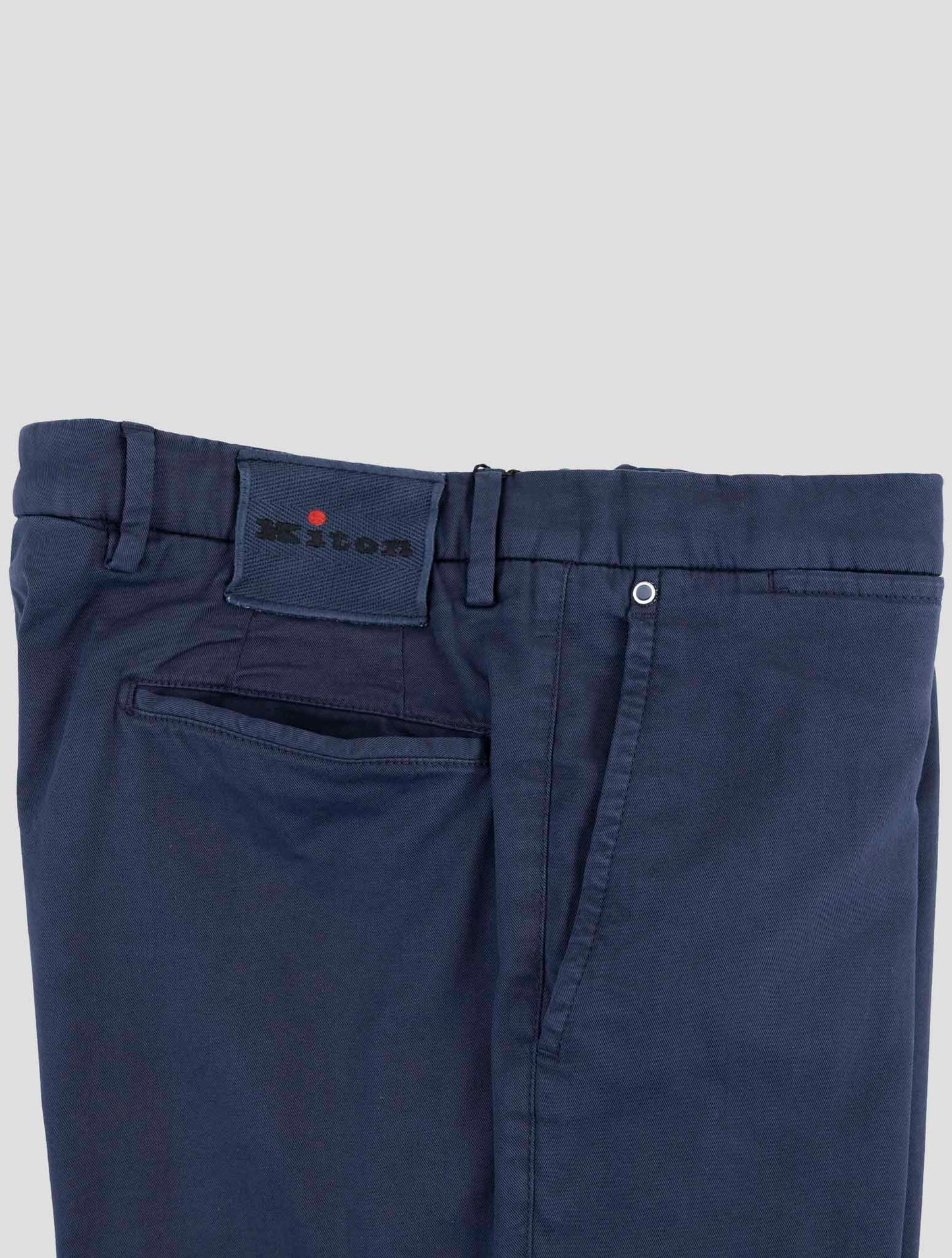 Kiton Blue Cotton Silk Ea Pants