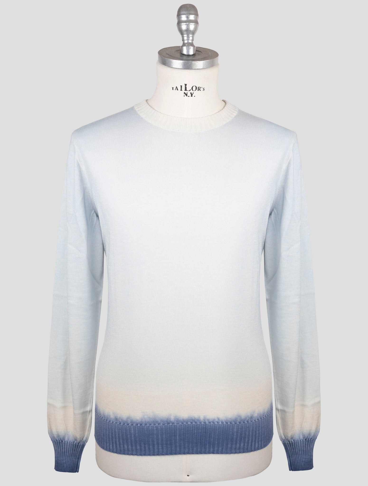 Kiton Light Blue Cashmere Silk Sweater Crewneck