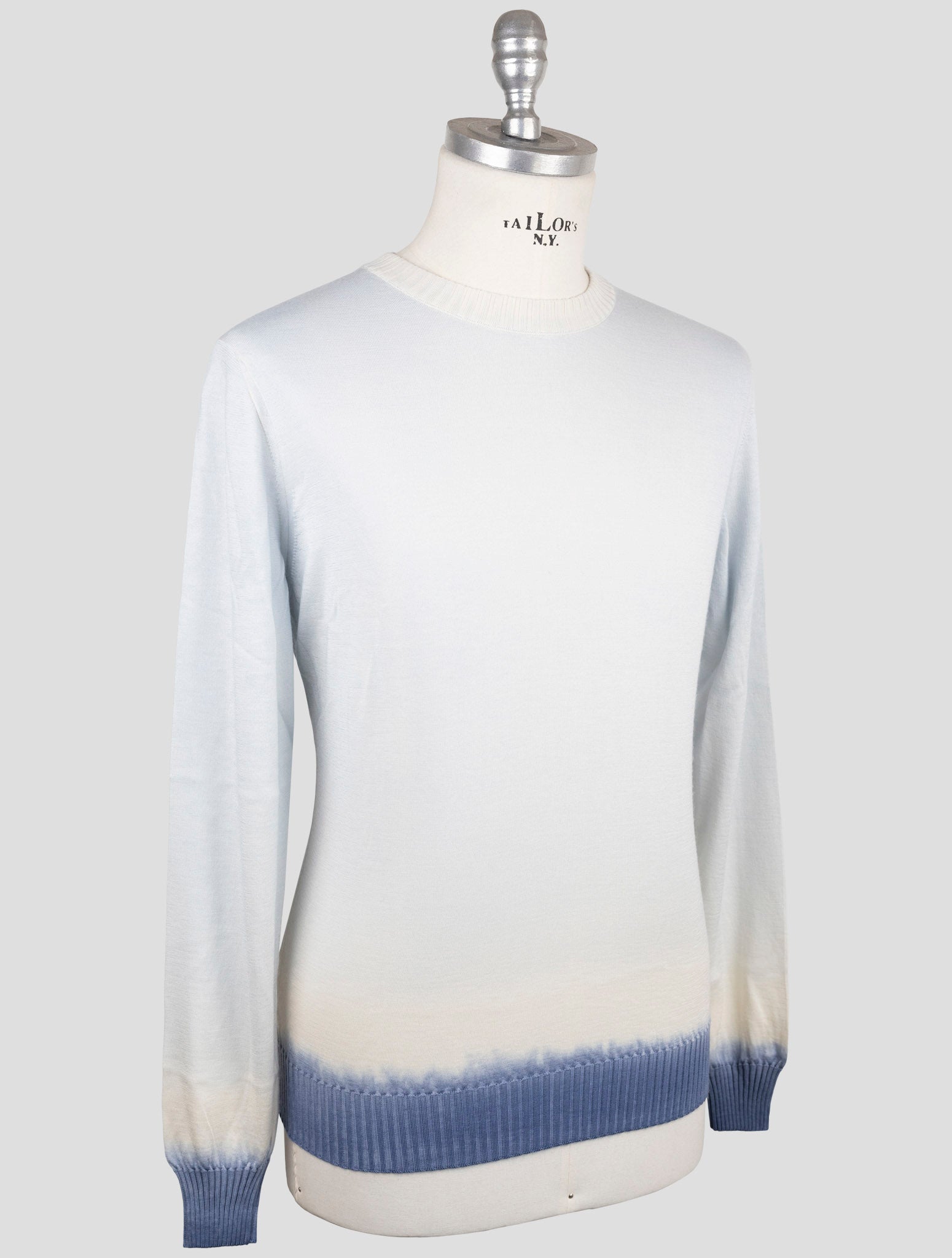 Kiton Light Blue Cashmere Silk Sweater Crewneck