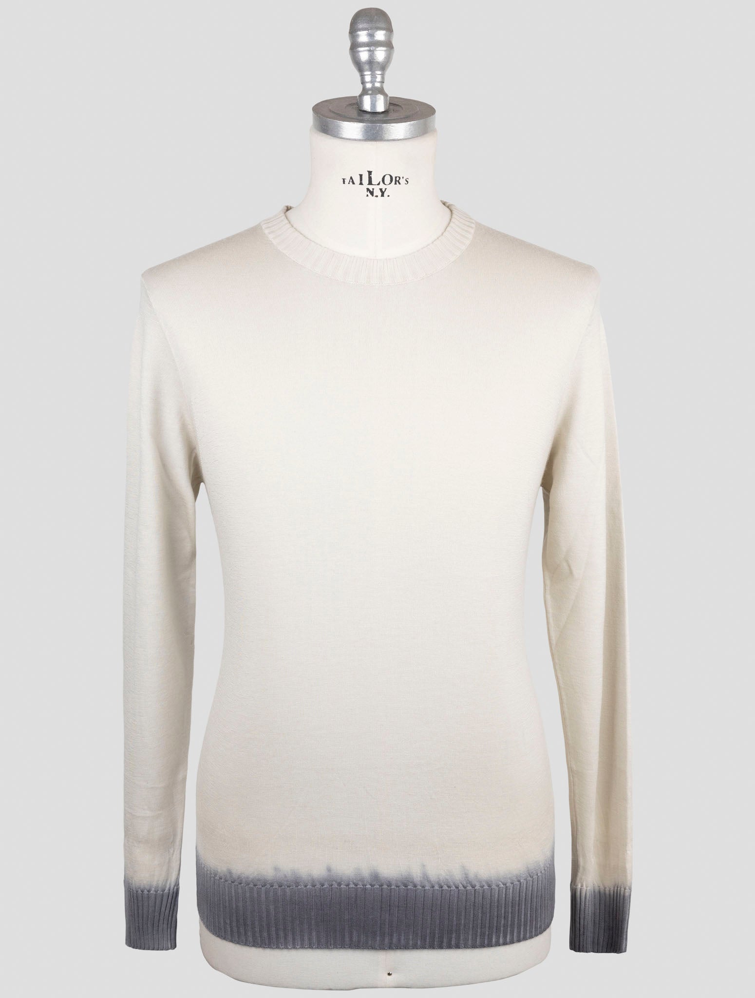 Kiton Beige Cashmere Silk Sweater Crewneck