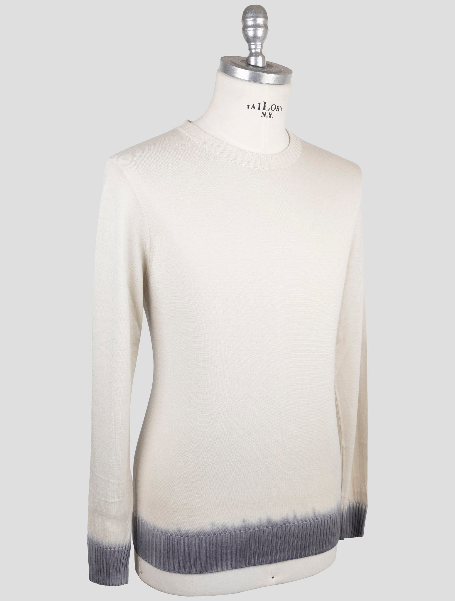 Kiton Beige Cashmere Silk Sweater Crewneck