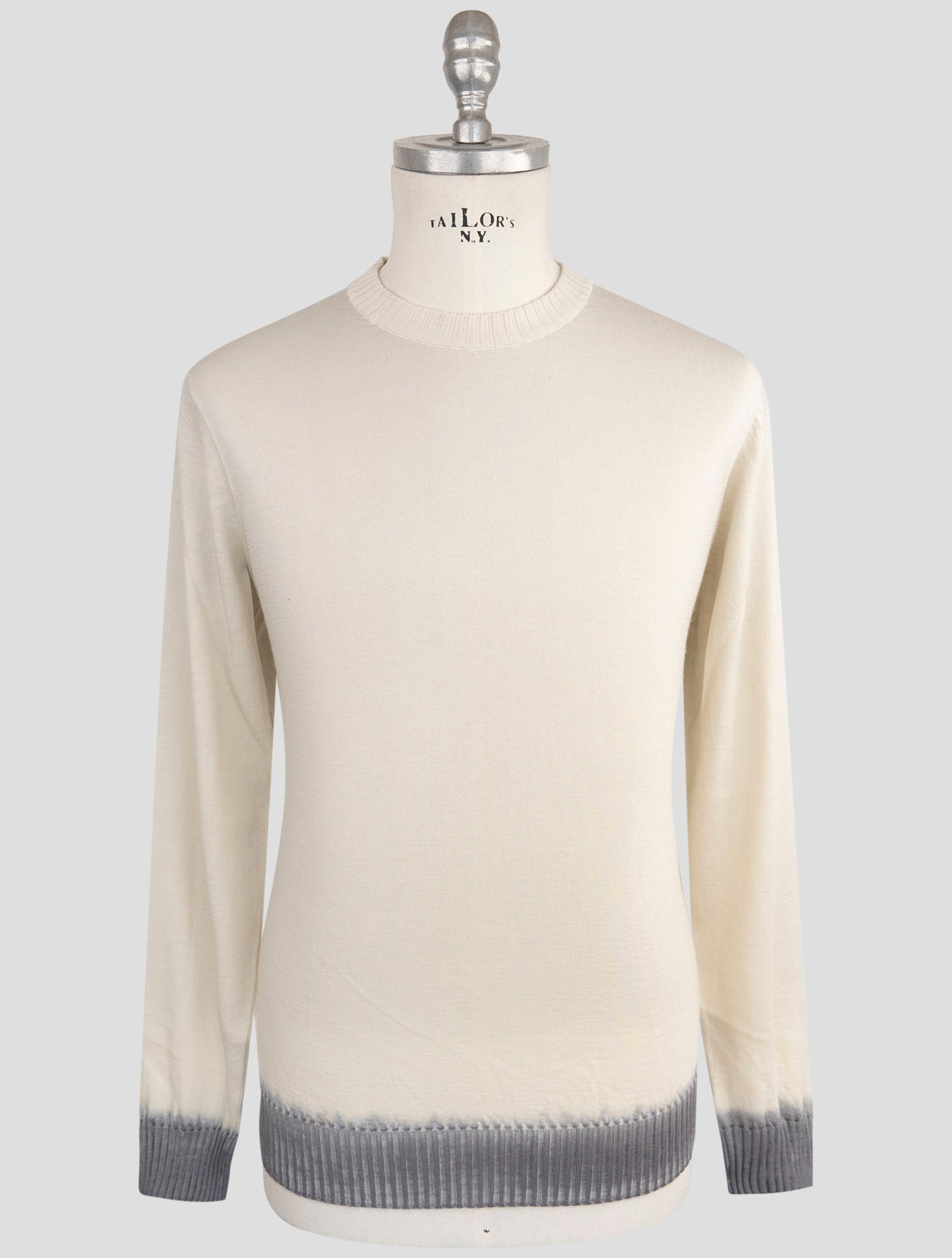 Kiton Beige Cashmere Silk Sweater Crewneck