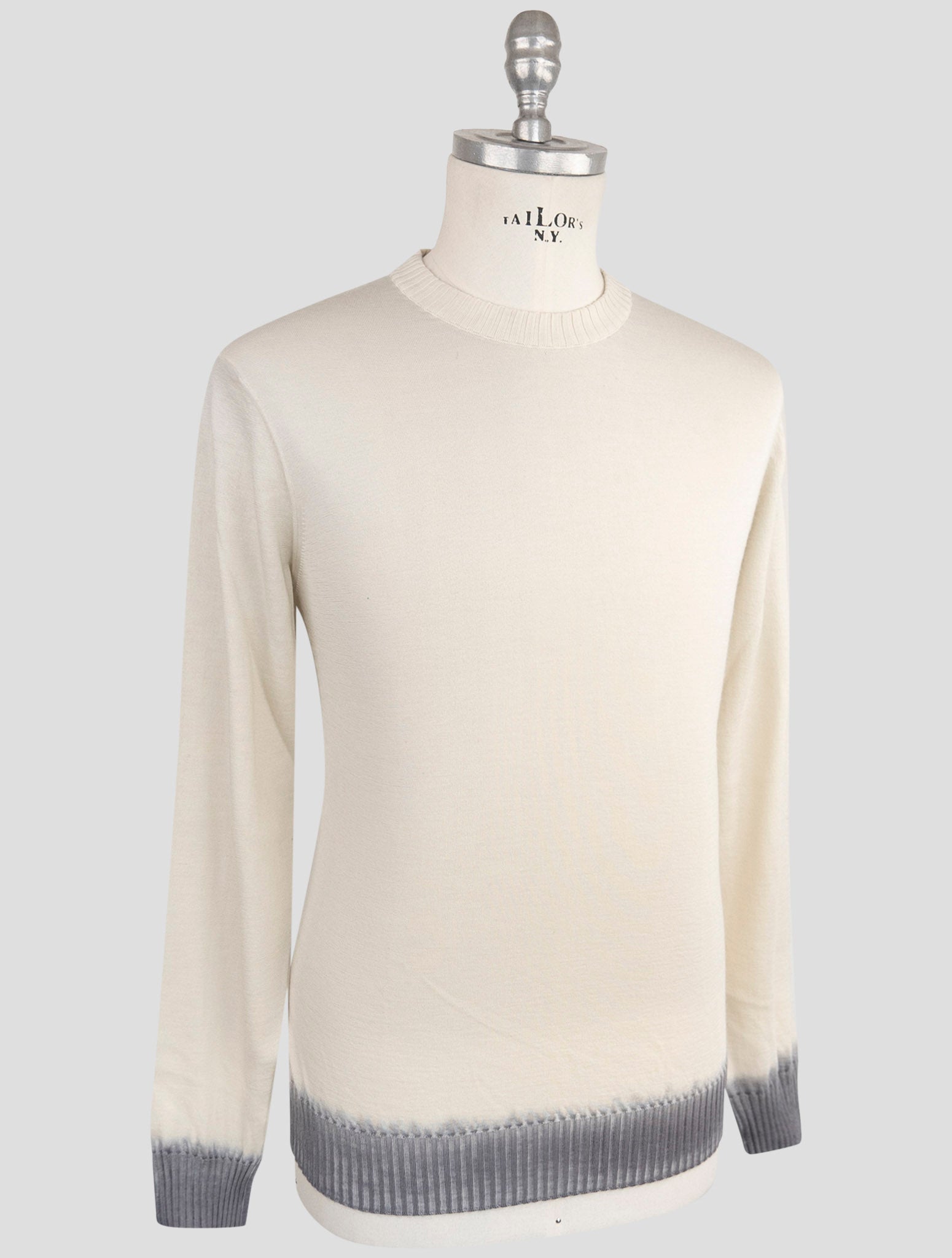 Kiton Beige Cashmere Silk Sweater Crewneck