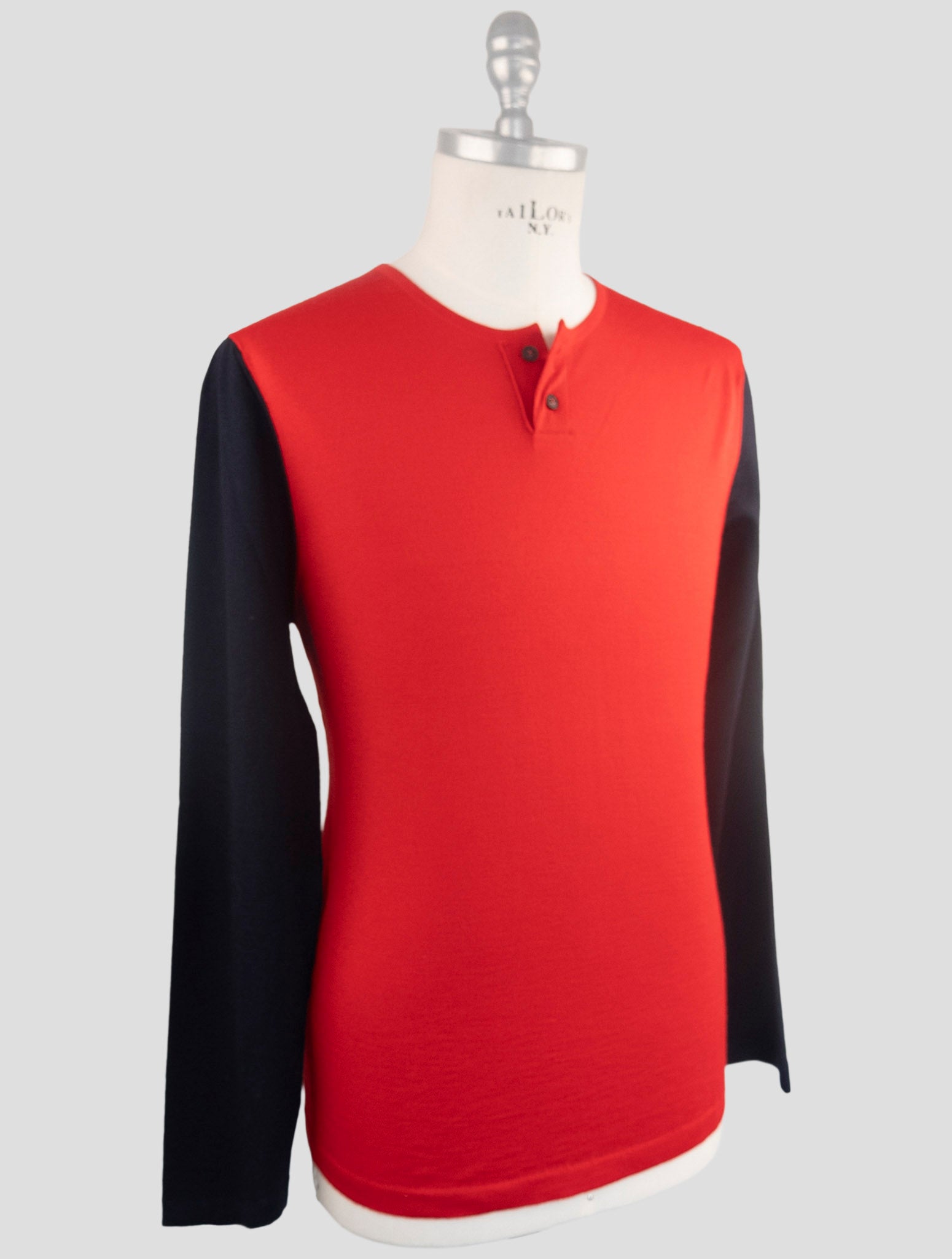 Kiton Red Cashmere Silk Sweater Crewneck