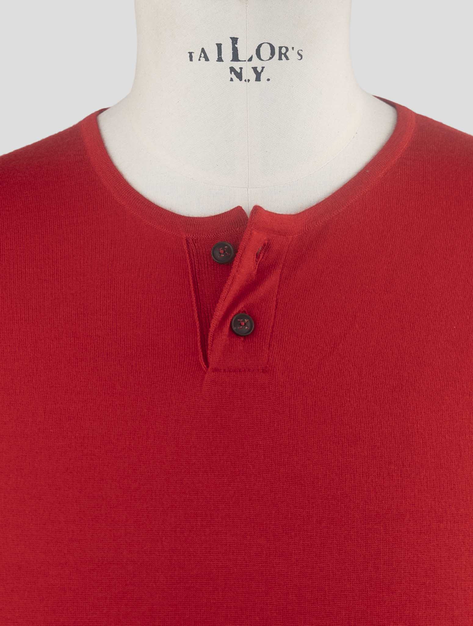 Kiton Red Cashmere Silk Sweater Crewneck