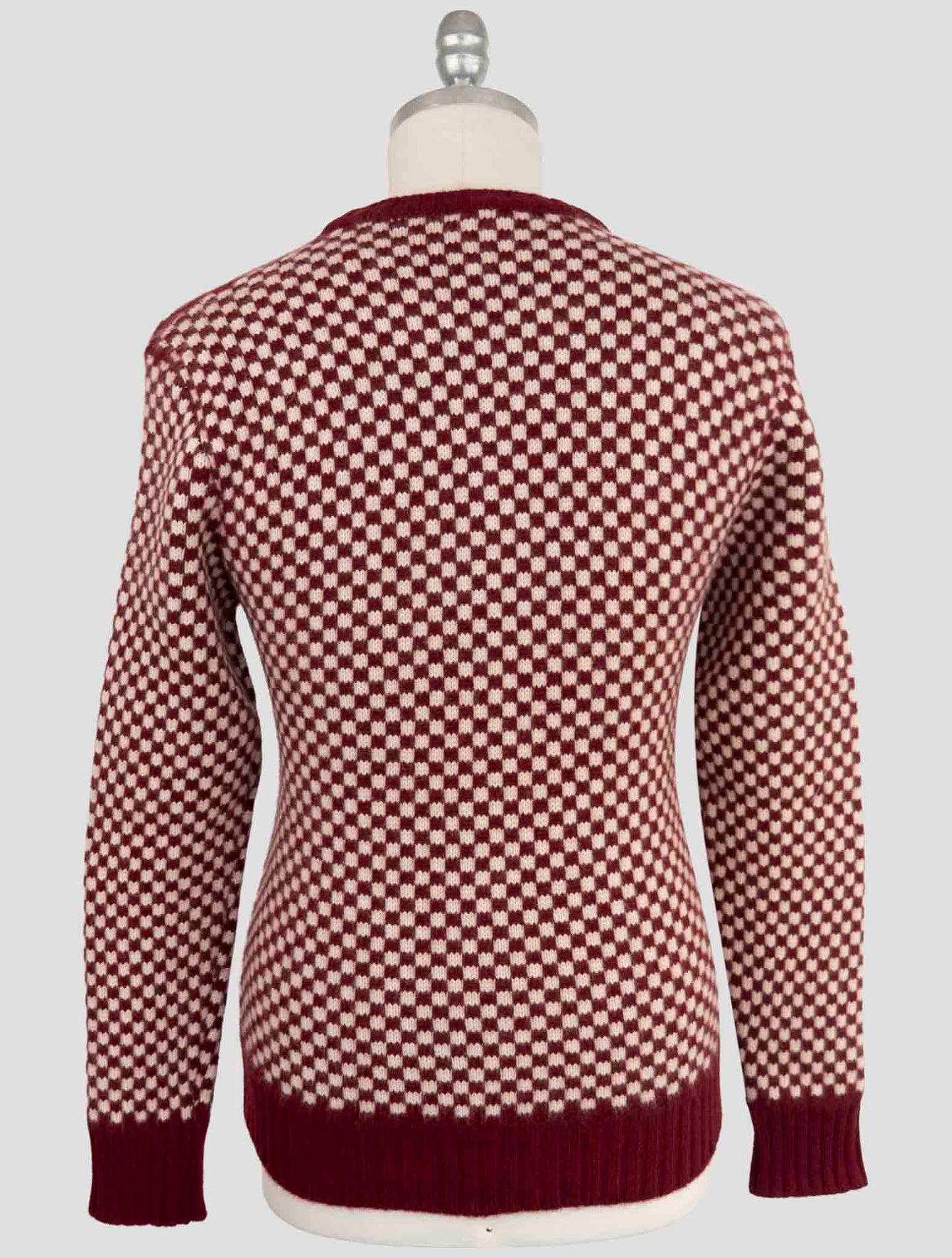 Kiton Burgundy White Cashmere Sweater Crewneck
